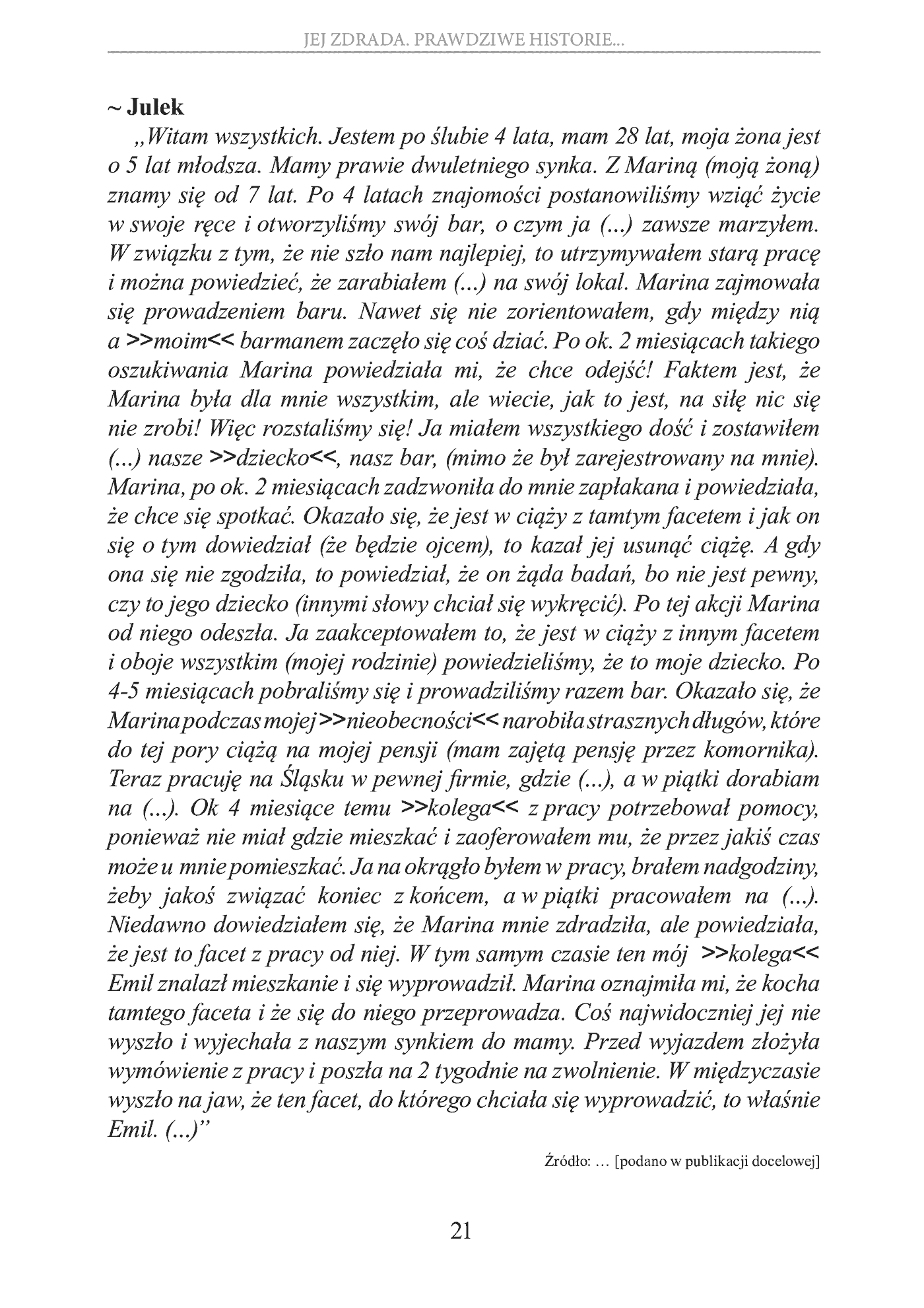 Fragment „Jej zdrada. Prawdziwe historie, wnioski, opinie, porady” — strona 21 z 30