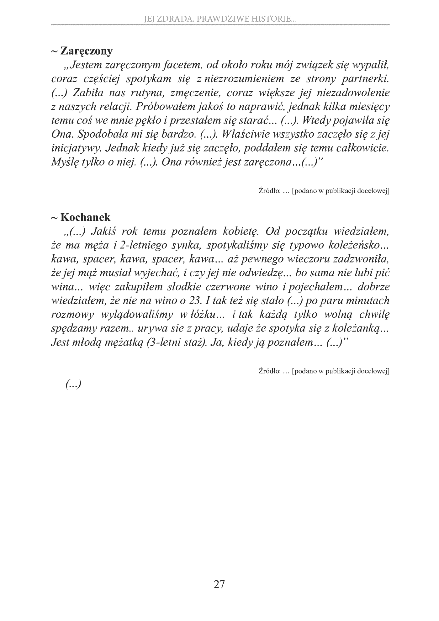 Fragment „Jej zdrada. Prawdziwe historie, wnioski, opinie, porady” — strona 27 z 30