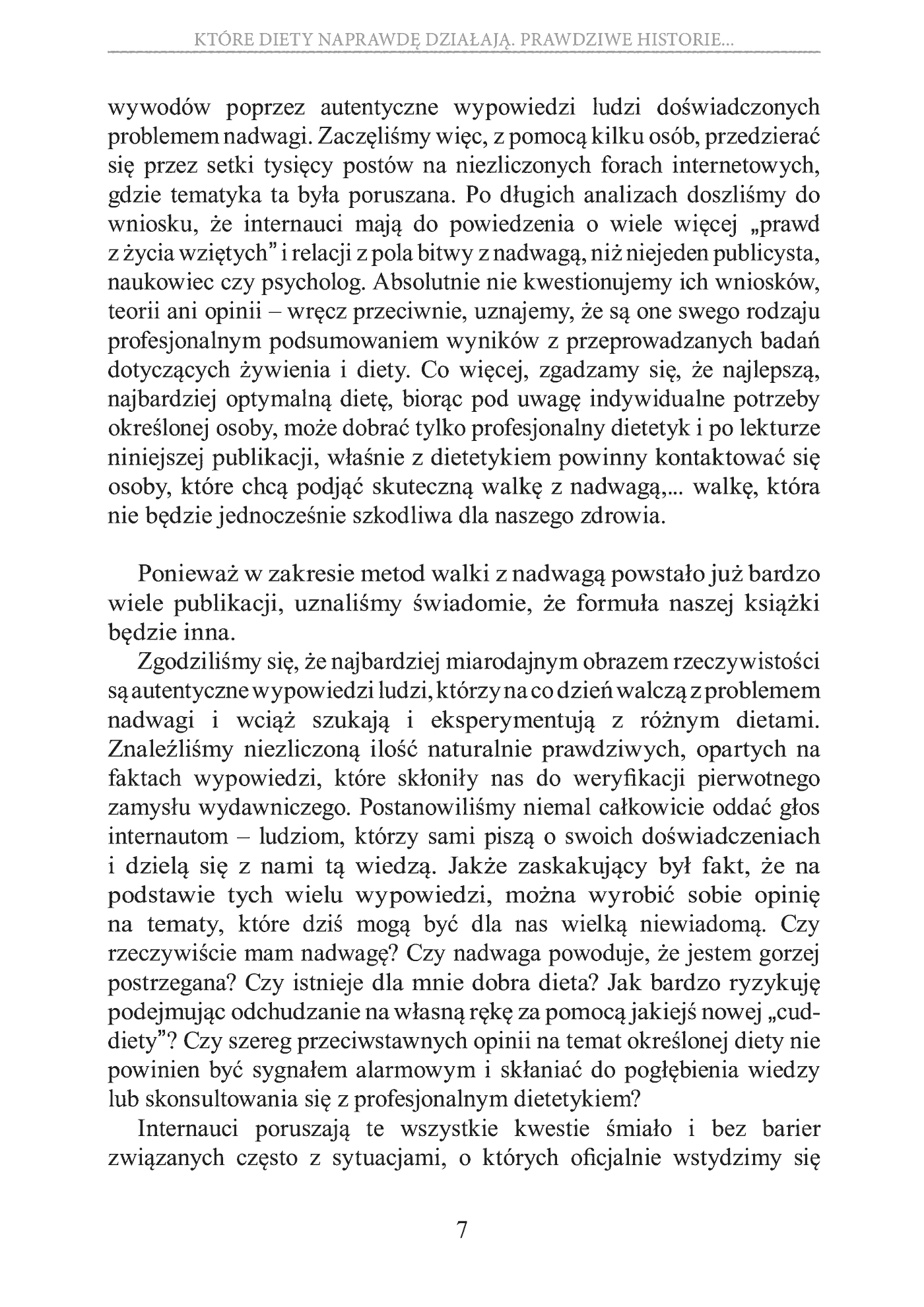 Fragment „Które diety naprawdę działają. Prawdziwe historie, wnioski, opinie, porady” — strona 7 z 30