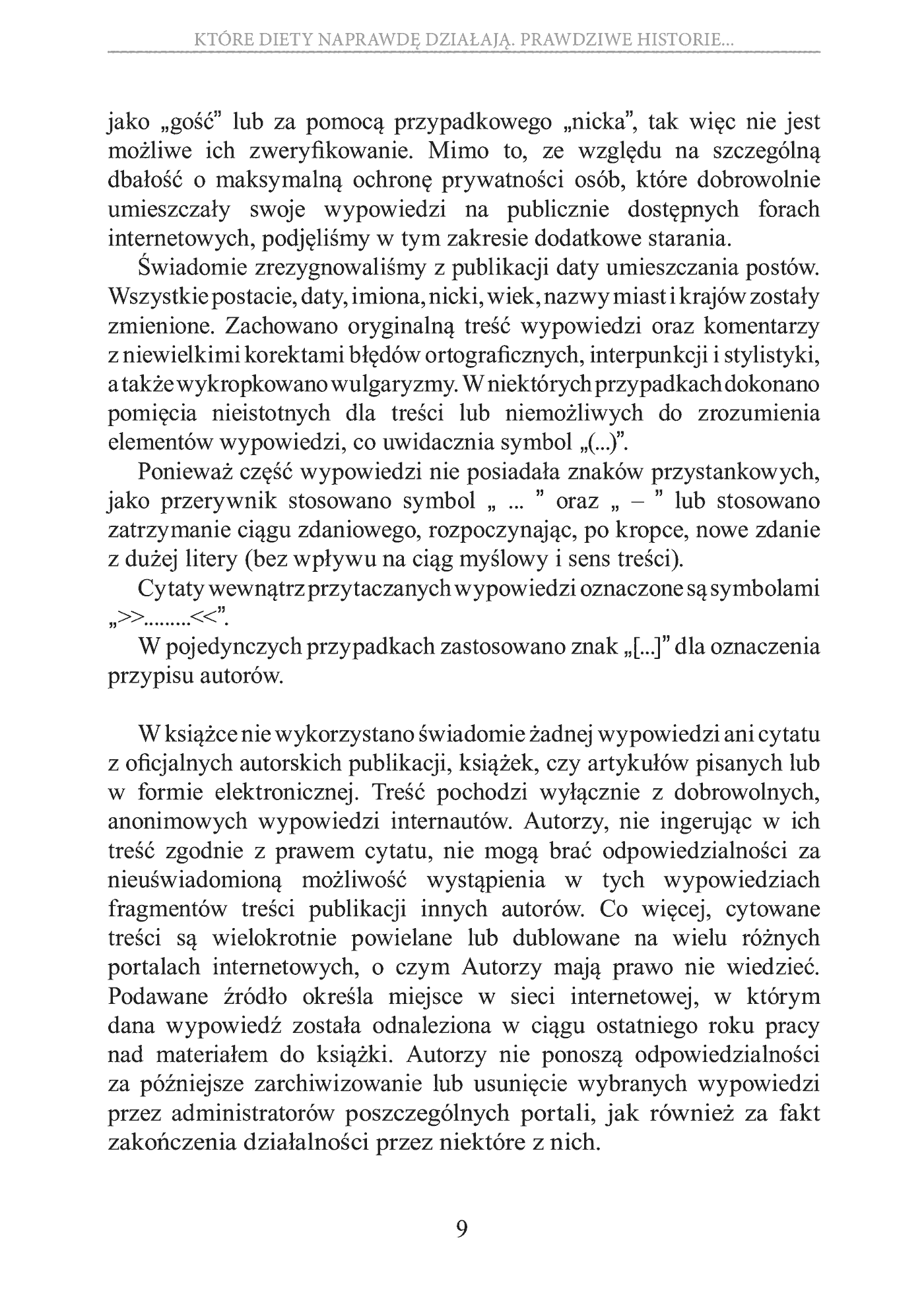 Fragment „Które diety naprawdę działają. Prawdziwe historie, wnioski, opinie, porady” — strona 9 z 30