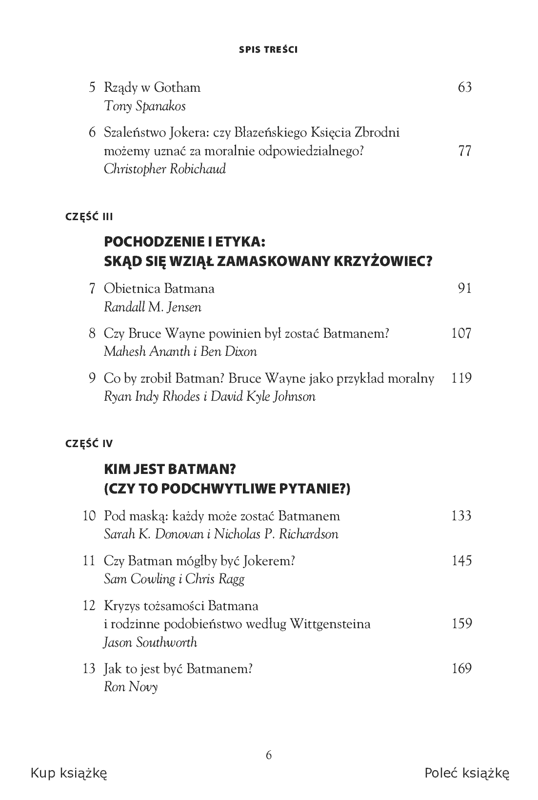 Fragment „Batman i filozofia. Mroczny rycerz nareszcie bez maski” — strona 4 z 21
