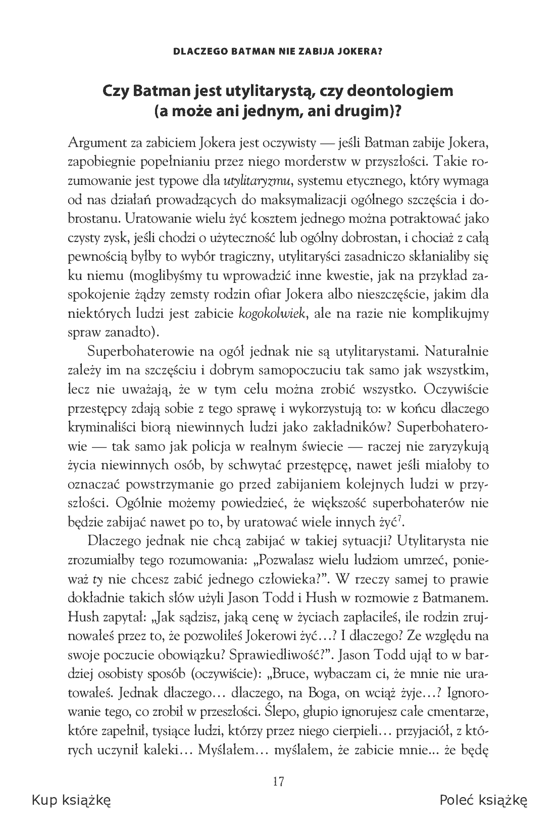 Fragment „Batman i filozofia. Mroczny rycerz nareszcie bez maski” — strona 9 z 21