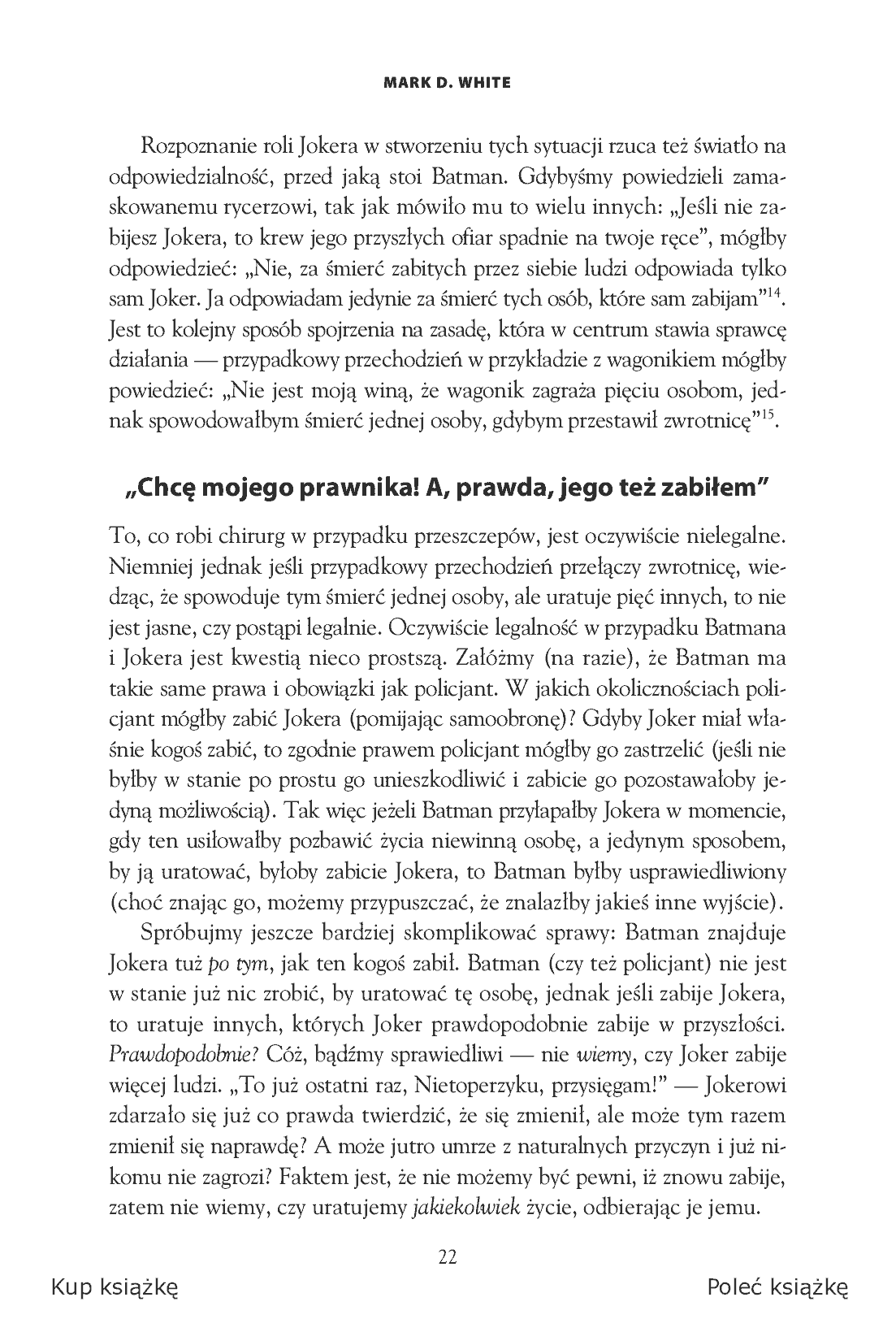 Fragment „Batman i filozofia. Mroczny rycerz nareszcie bez maski” — strona 14 z 21