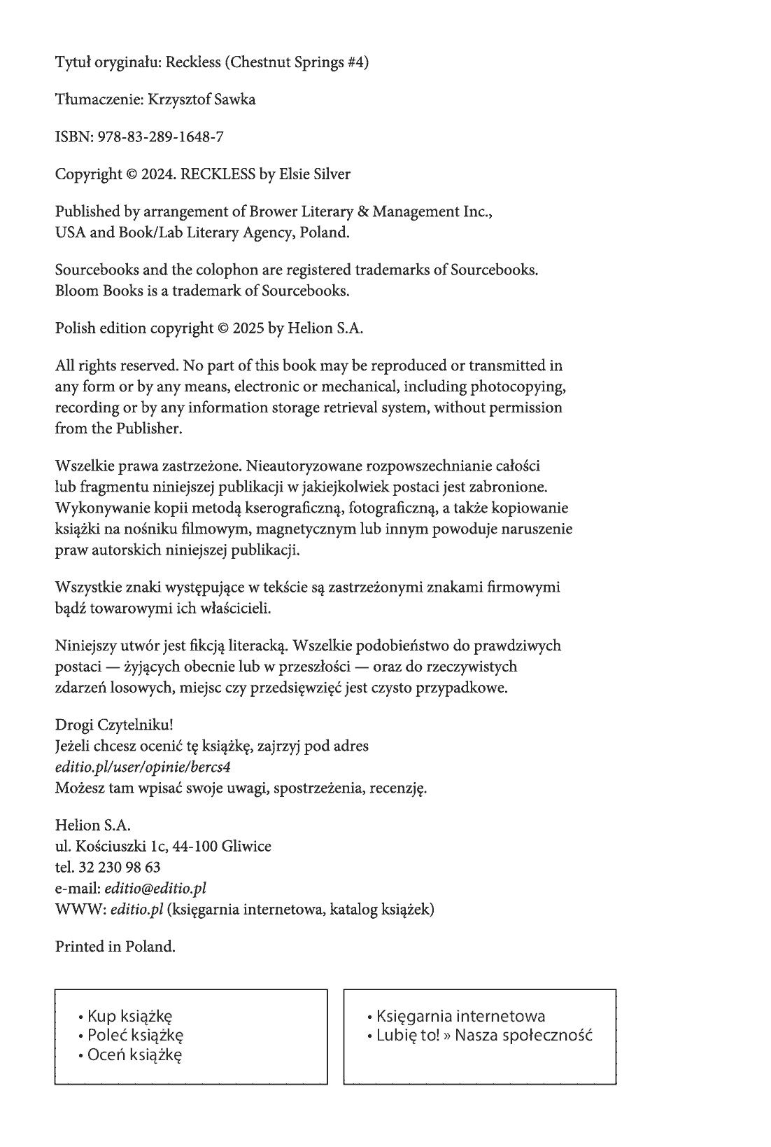 Fragment „Bez rozwagi. Chestnut Springs #4” — strona 2 z 18