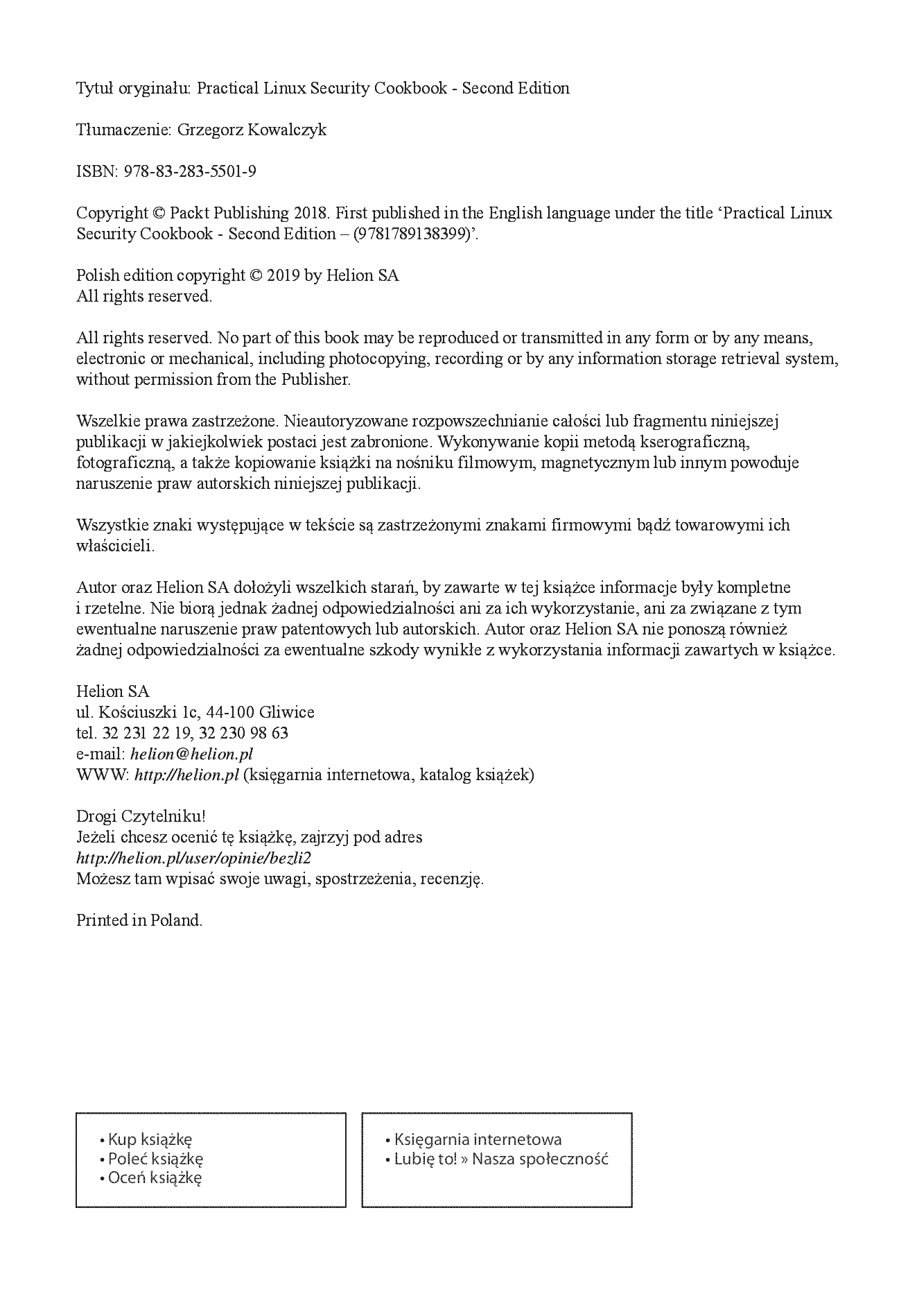 Fragment „Bezpieczeństwo systemu Linux w praktyce. Receptury. Wydanie II” — strona 2 z 30