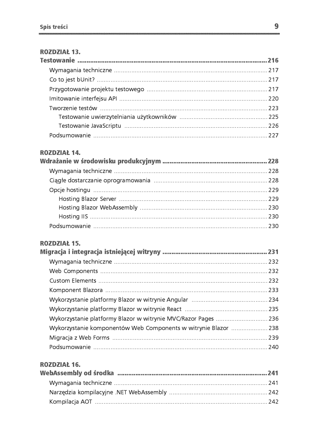 Fragment „Platforma Blazor. Praktyczny przewodnik. Jak tworzyć interaktywne aplikacje internetowe z C# i .NET 7. Wydanie II” — strona 9 z 30