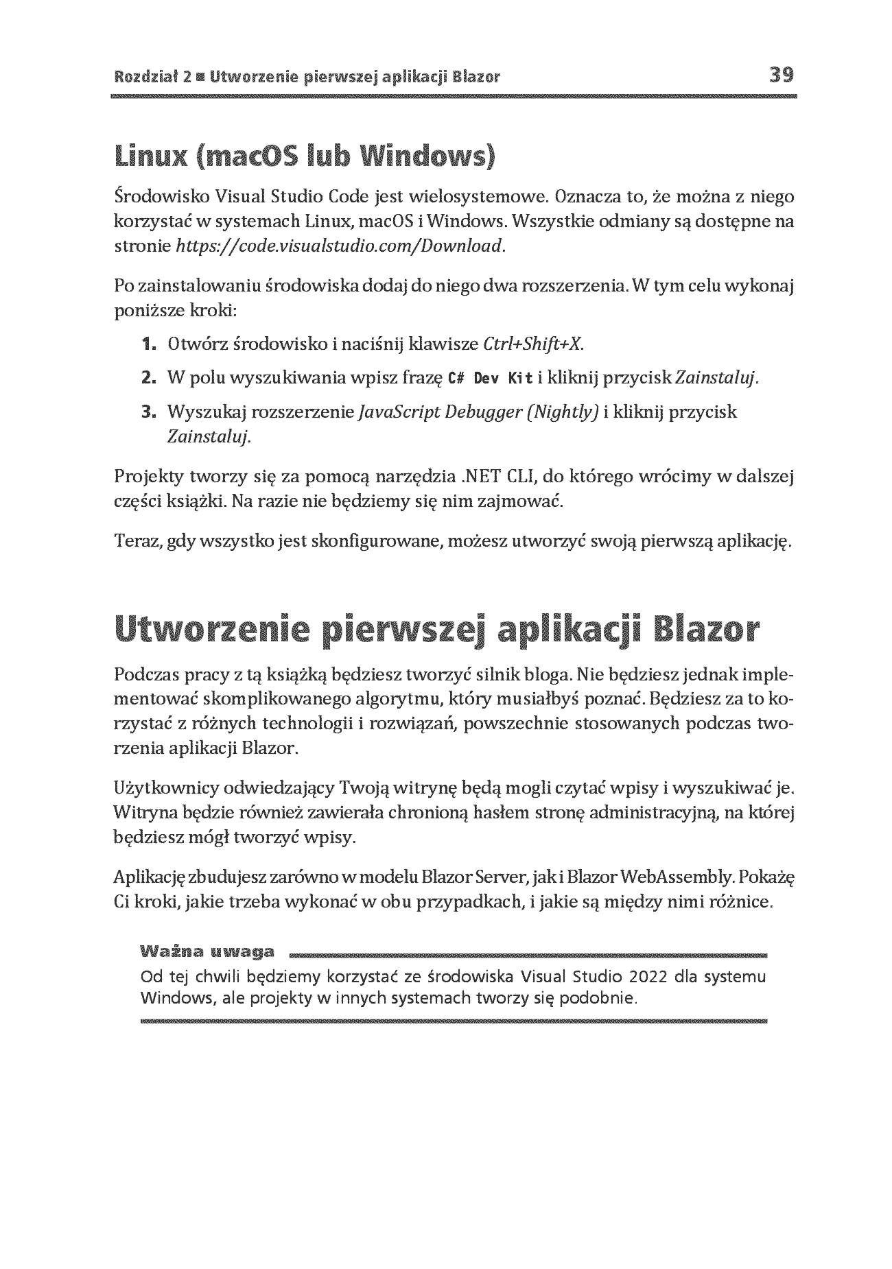 Fragment „Platforma Blazor. Praktyczny przewodnik. Jak tworzyć interaktywne aplikacje internetowe z C# i .NET 7. Wydanie II” — strona 15 z 30