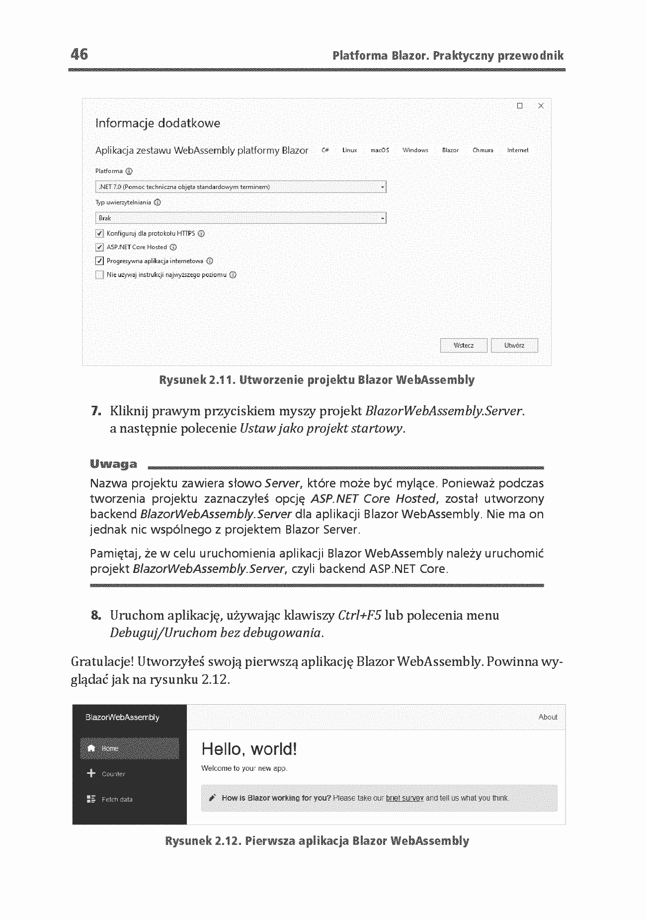 Fragment „Platforma Blazor. Praktyczny przewodnik. Jak tworzyć interaktywne aplikacje internetowe z C# i .NET 7. Wydanie II” — strona 22 z 30