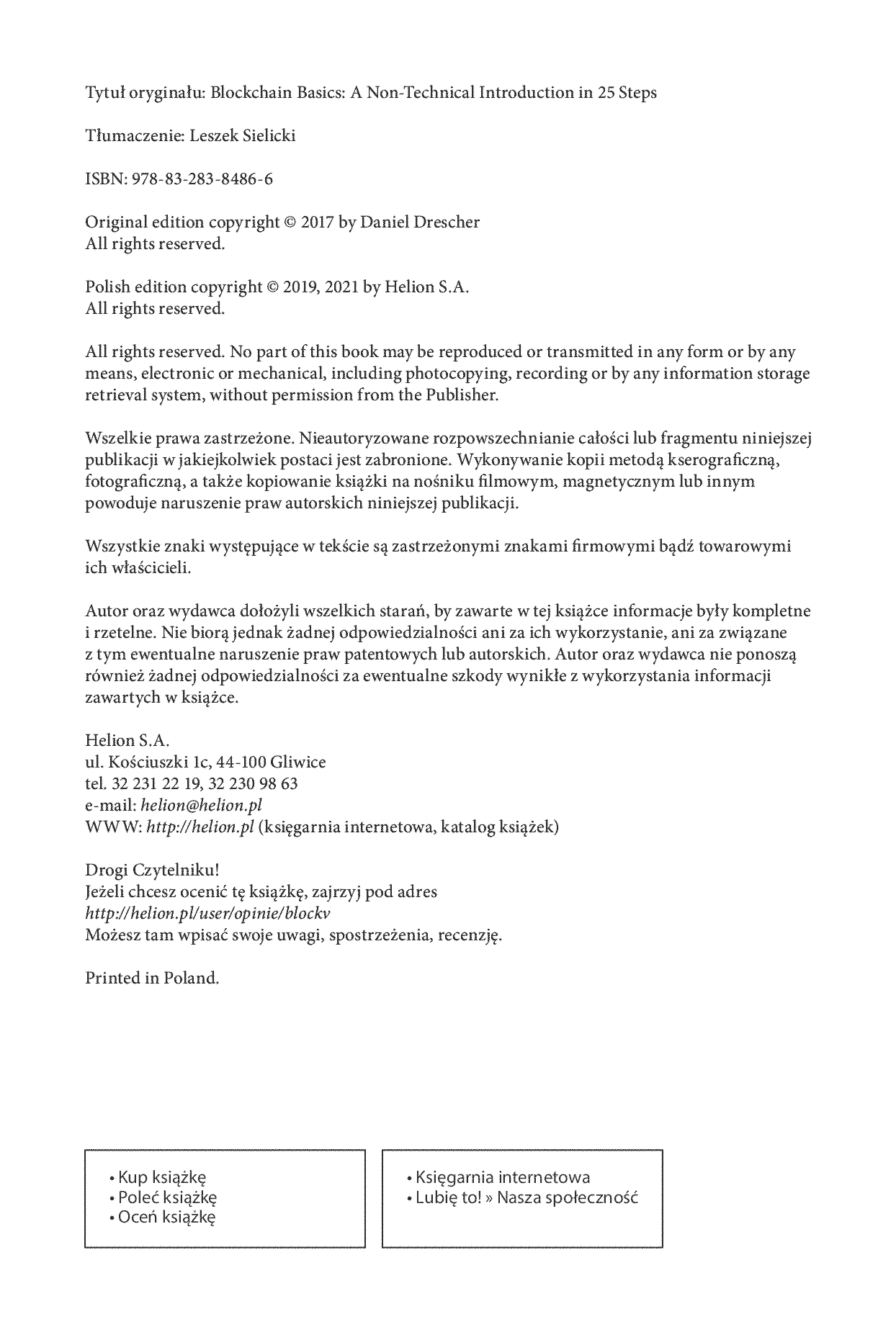 Fragment „Blockchain. Podstawy technologii łańcucha bloków w 25 krokach” — strona 2 z 16