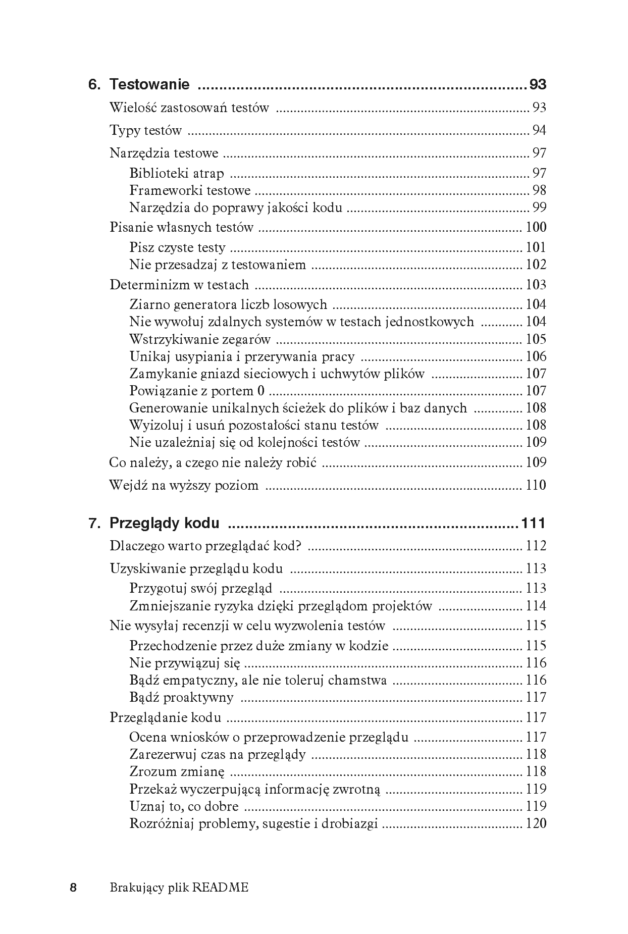 Fragment „Brakujący plik README. Przewodnik dla początkujących inżynierów oprogramowania” — strona 6 z 20