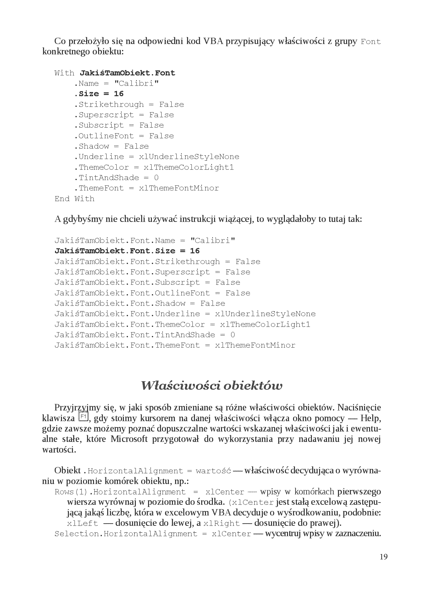 Fragment „Visual Basic dla Excela w przykładach” — strona 19 z 30