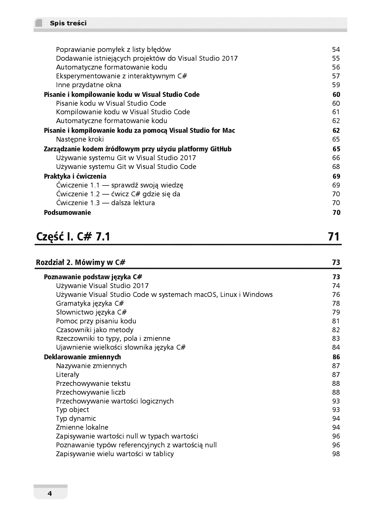 Fragment „C# 7.1 i .NET Core 2.0 dla programistów aplikacji wieloplatformowych” — strona 4 z 30