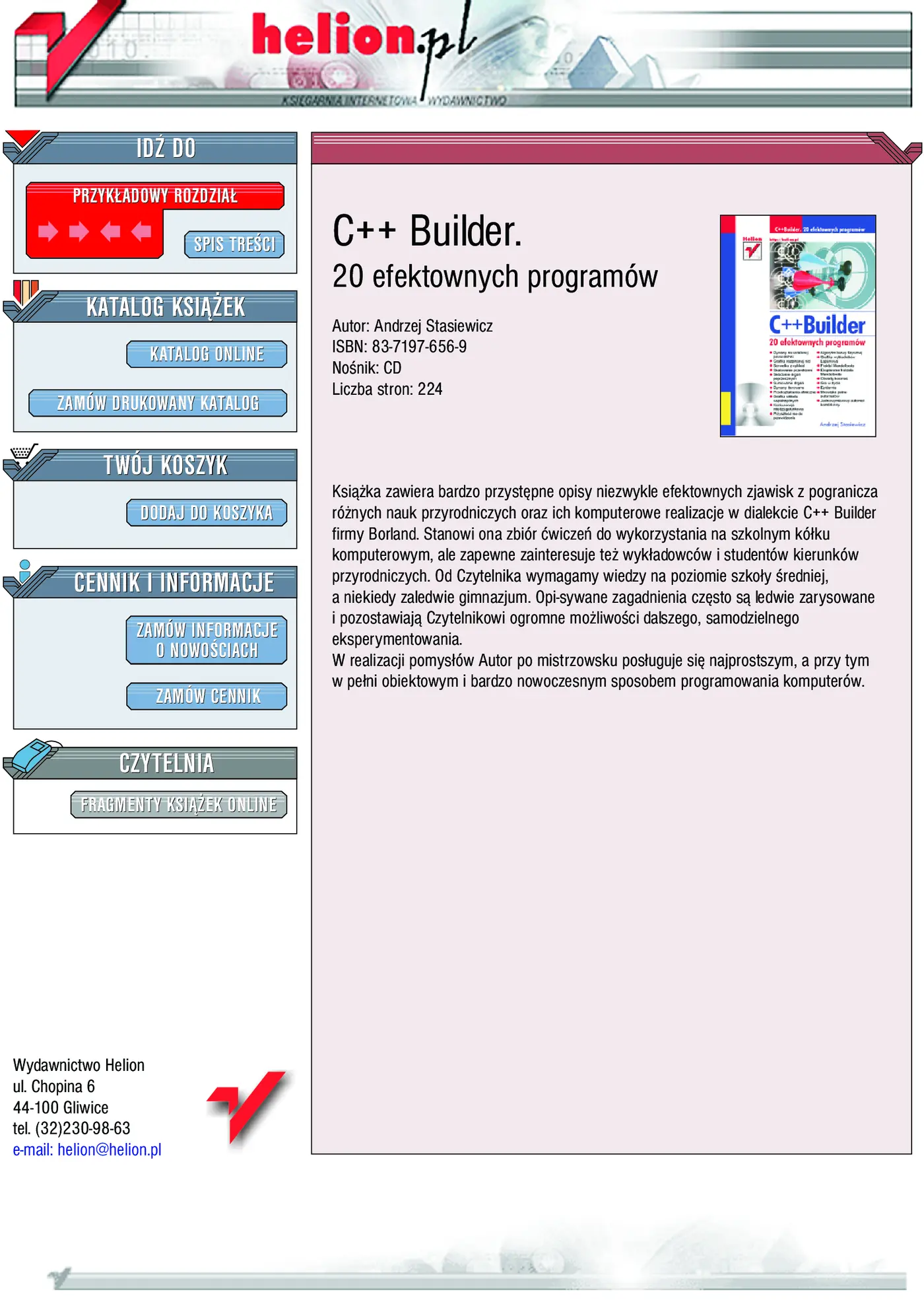 Fragment „C++ Builder. 20 efektownych programów” — strona 1 z 16