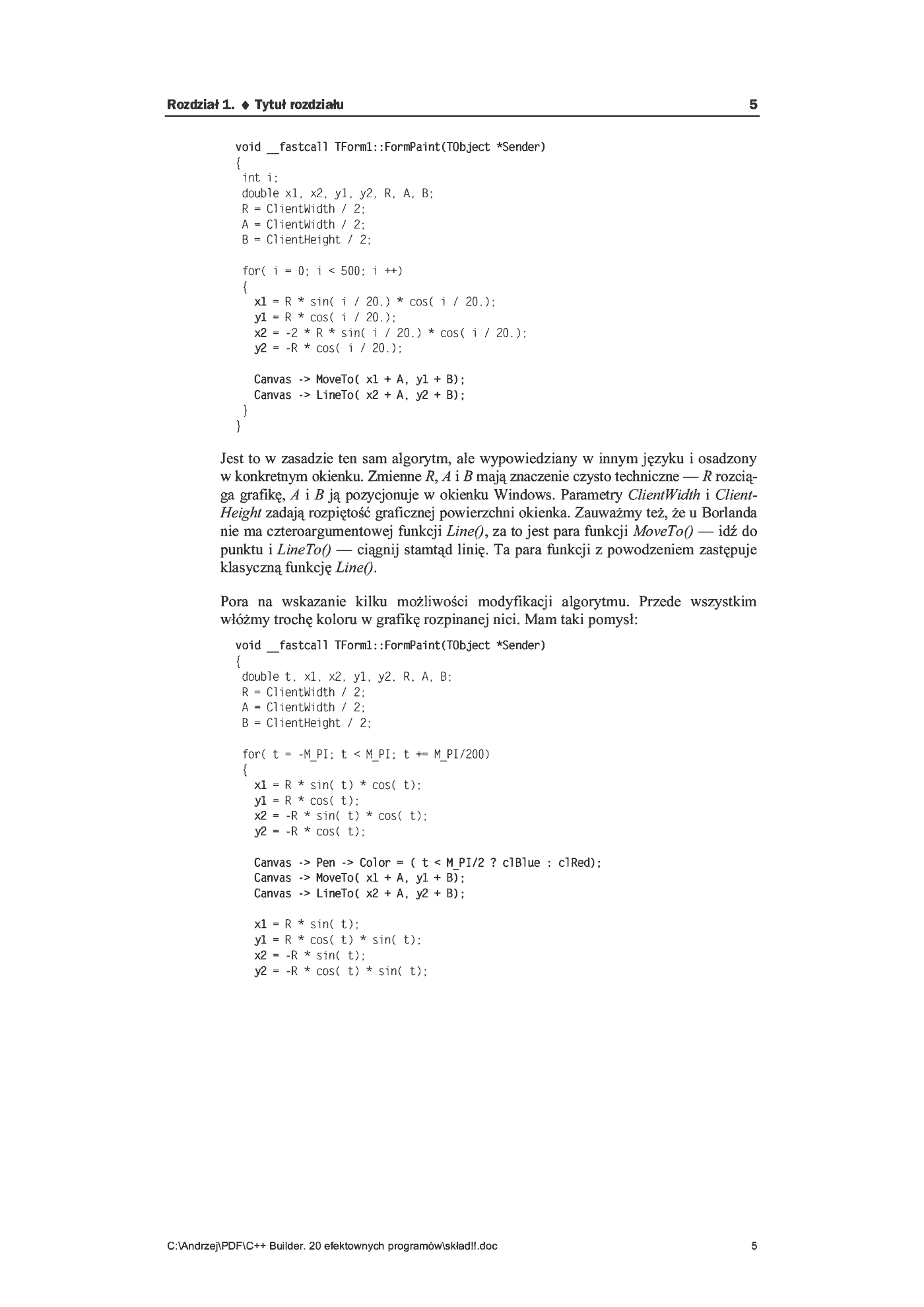 Fragment „C++ Builder. 20 efektownych programów” — strona 5 z 16