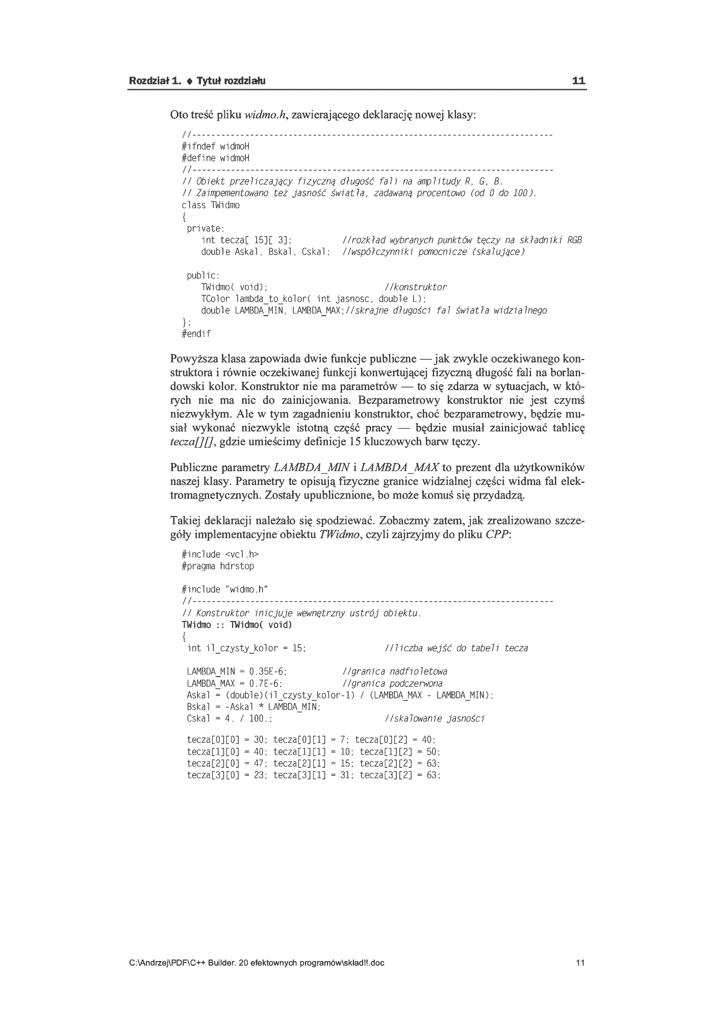 Fragment „C++ Builder. 20 efektownych programów” — strona 11 z 16