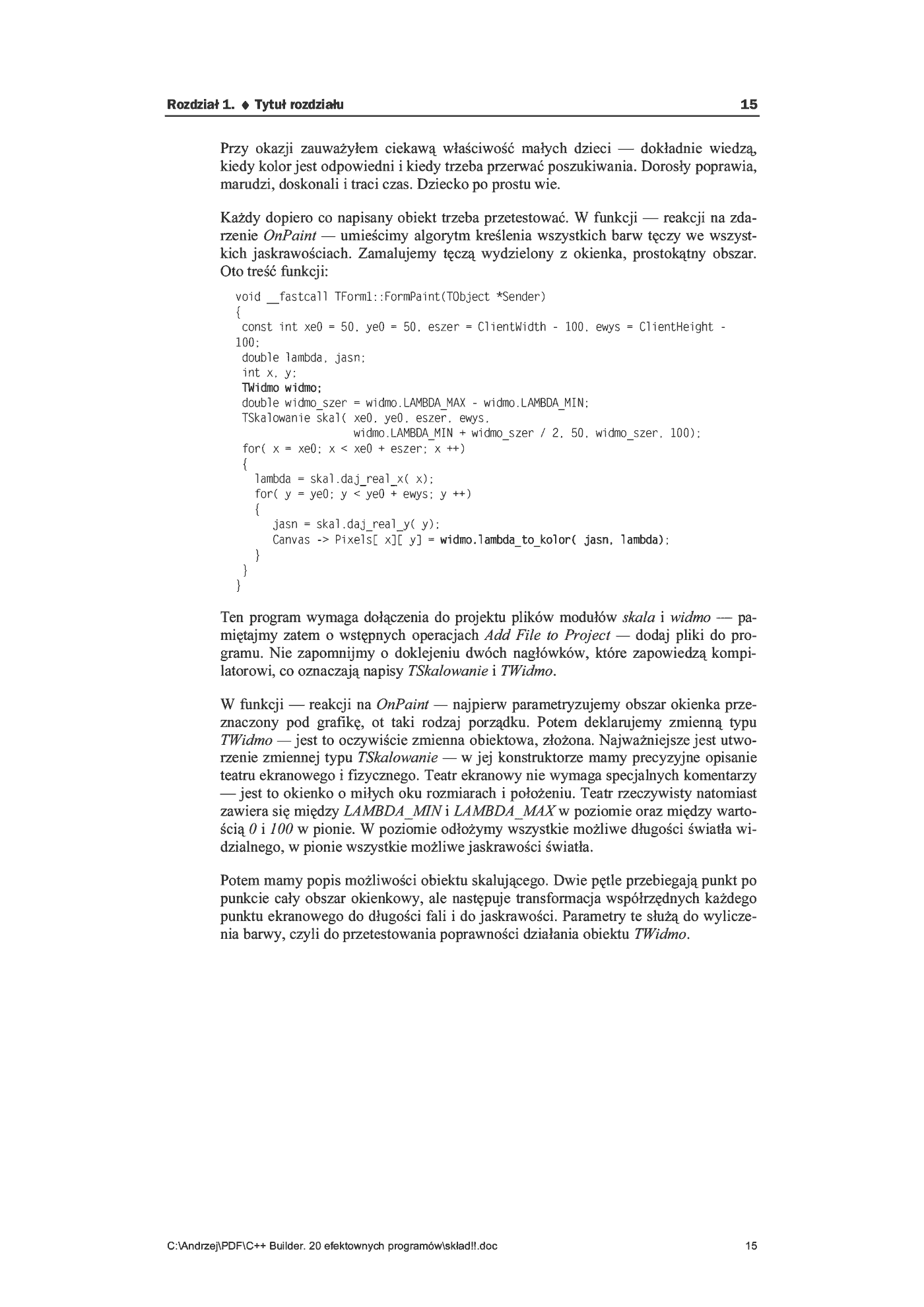 Fragment „C++ Builder. 20 efektownych programów” — strona 15 z 16