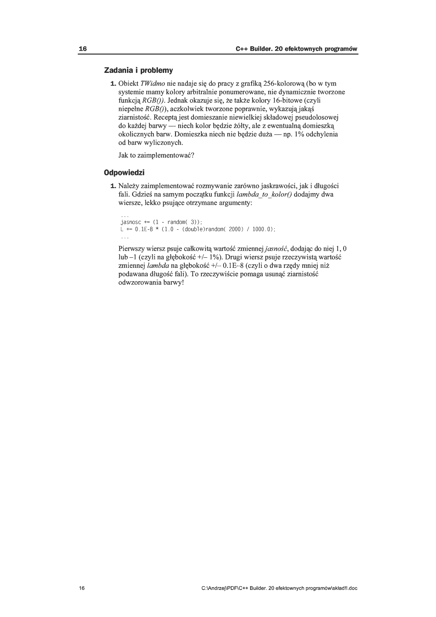 Fragment „C++ Builder. 20 efektownych programów” — strona 16 z 16