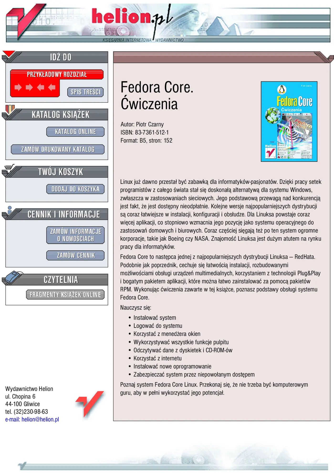 Fragment „Fedora Core. Ćwiczenia” — strona 1 z 8