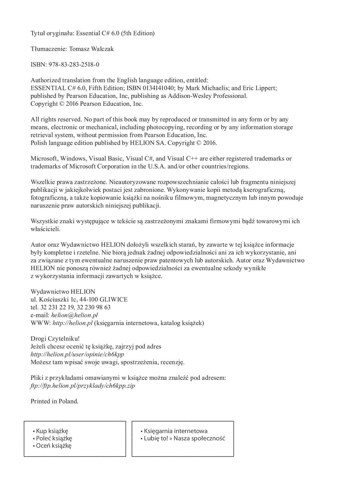 Fragment „C# 6.0. Kompletny przewodnik dla praktyków. Wydanie V” — strona 2 z 30