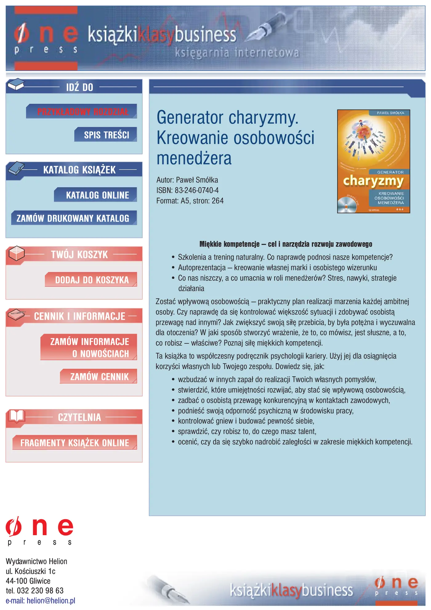 Fragment „Generator charyzmy. Kreowanie osobowości menedżera” — strona 1 z 24