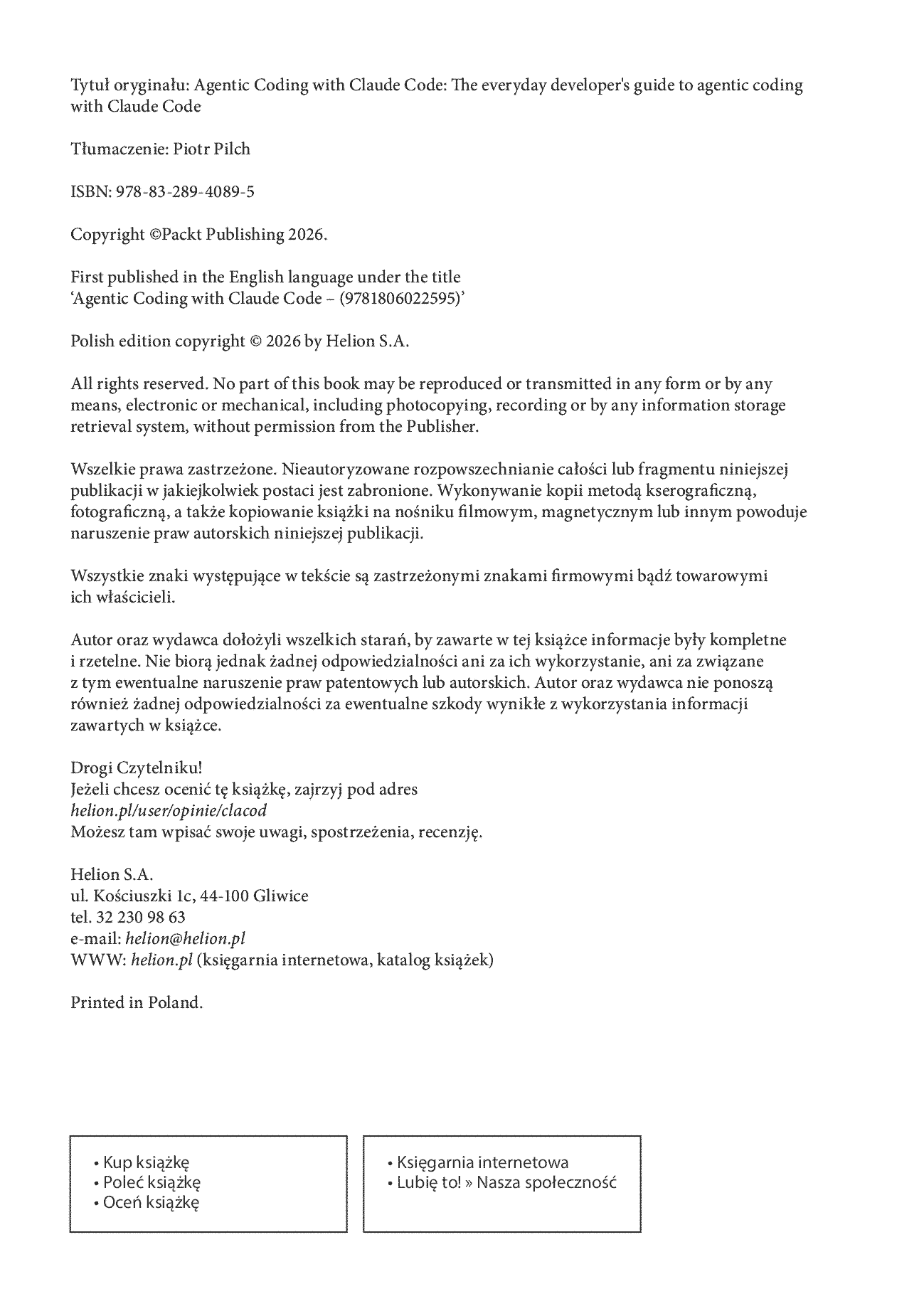 Fragment „Claude Code i programowanie agentowe. Przewodnik dewelopera po systemach agentowych” — strona 2 z 26