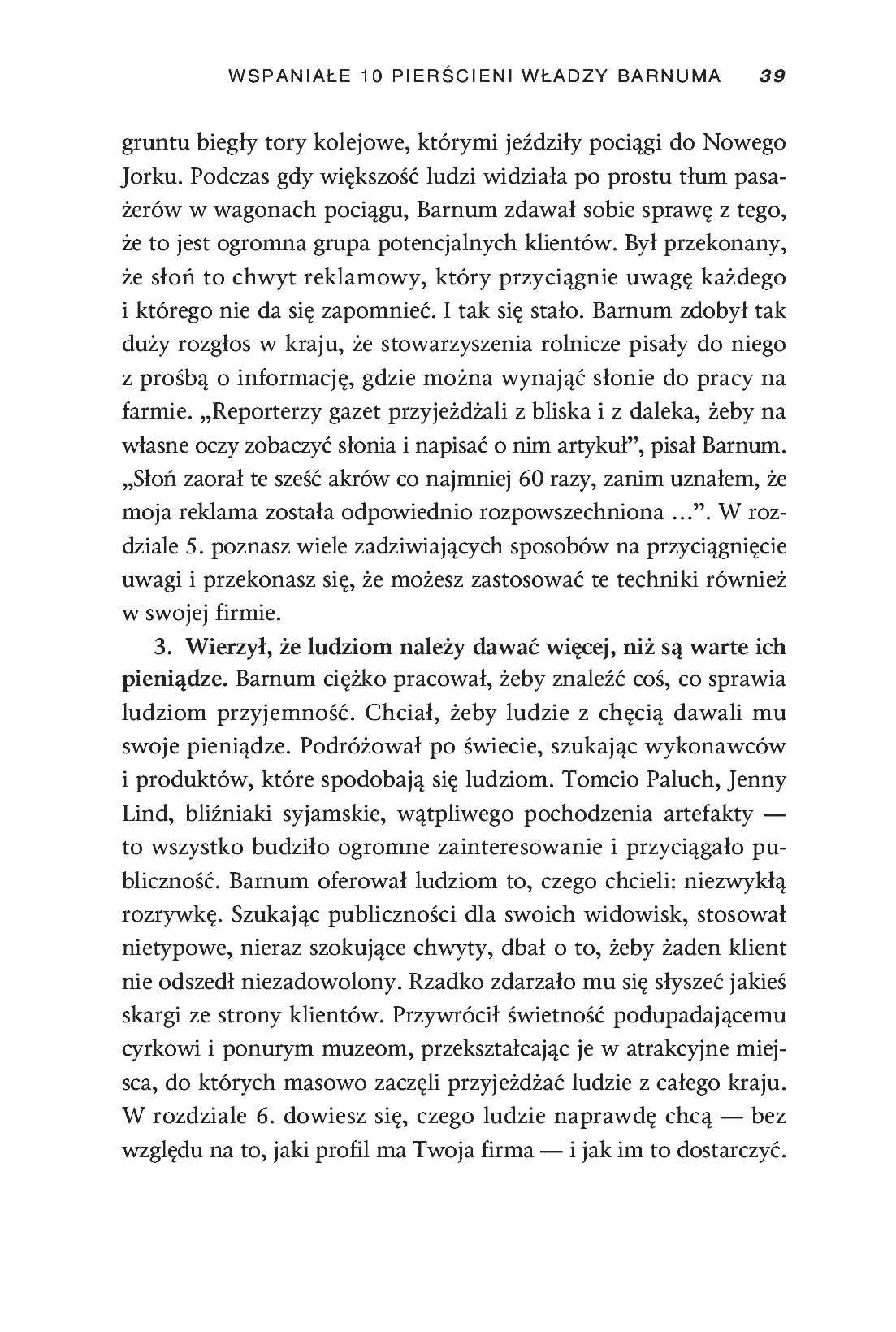 Fragment „Co minutę rodzi się klient. Wykorzystaj 10 "pierścieni władzy" Barnuma - osiągnij sławę, fortunę i zbuduj imperium biznesowe” — strona 6 z 11