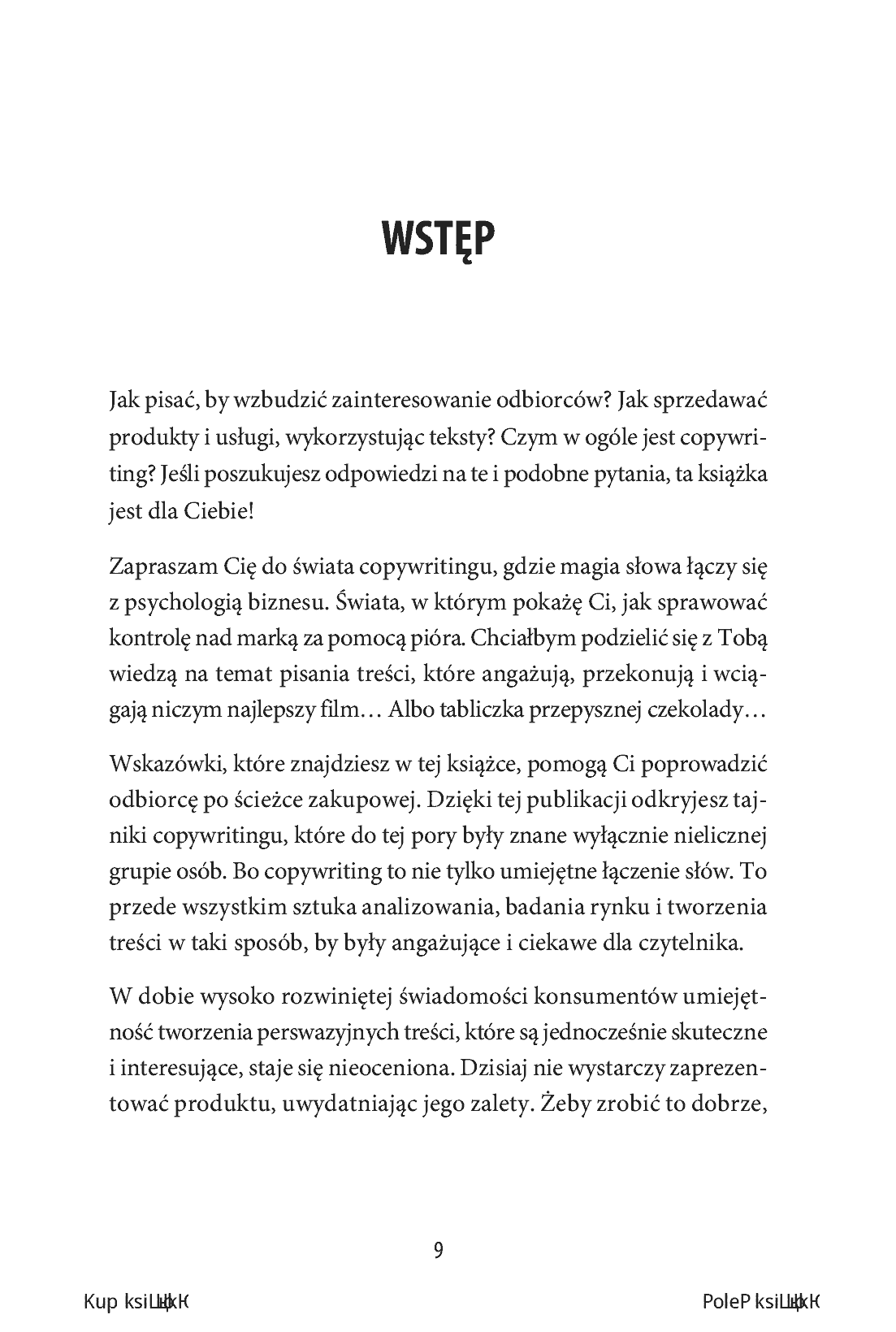 Fragment „Copywriting. Trafiaj słowem w umysły odbiorców” — strona 9 z 18
