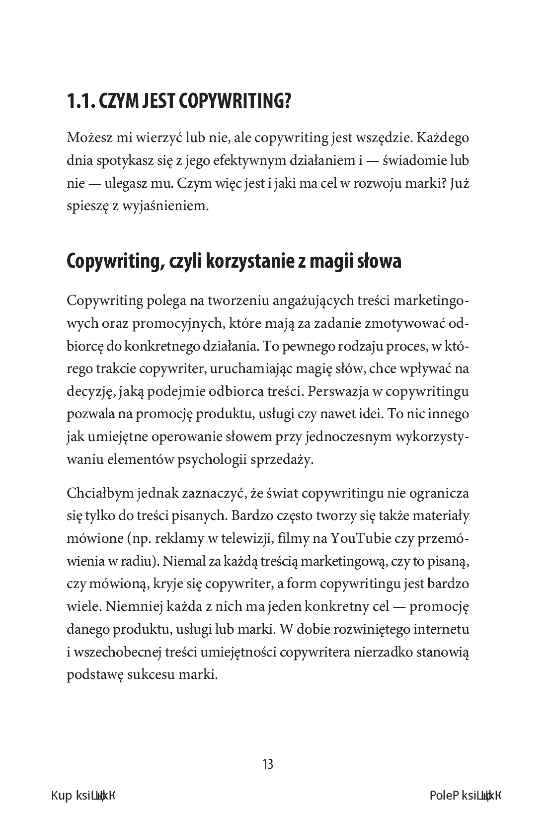 Fragment „Copywriting. Trafiaj słowem w umysły odbiorców” — strona 13 z 18