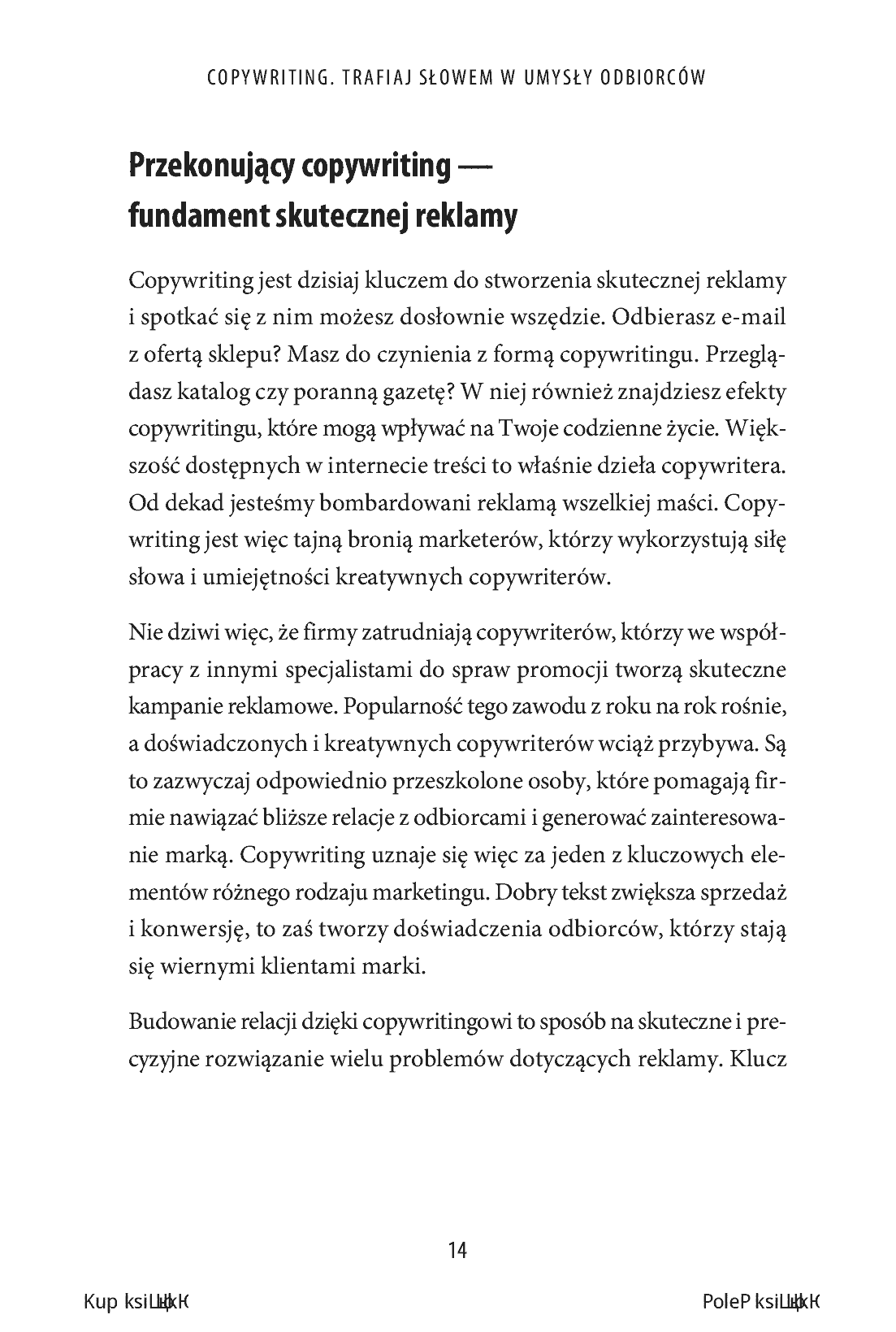 Fragment „Copywriting. Trafiaj słowem w umysły odbiorców” — strona 14 z 18
