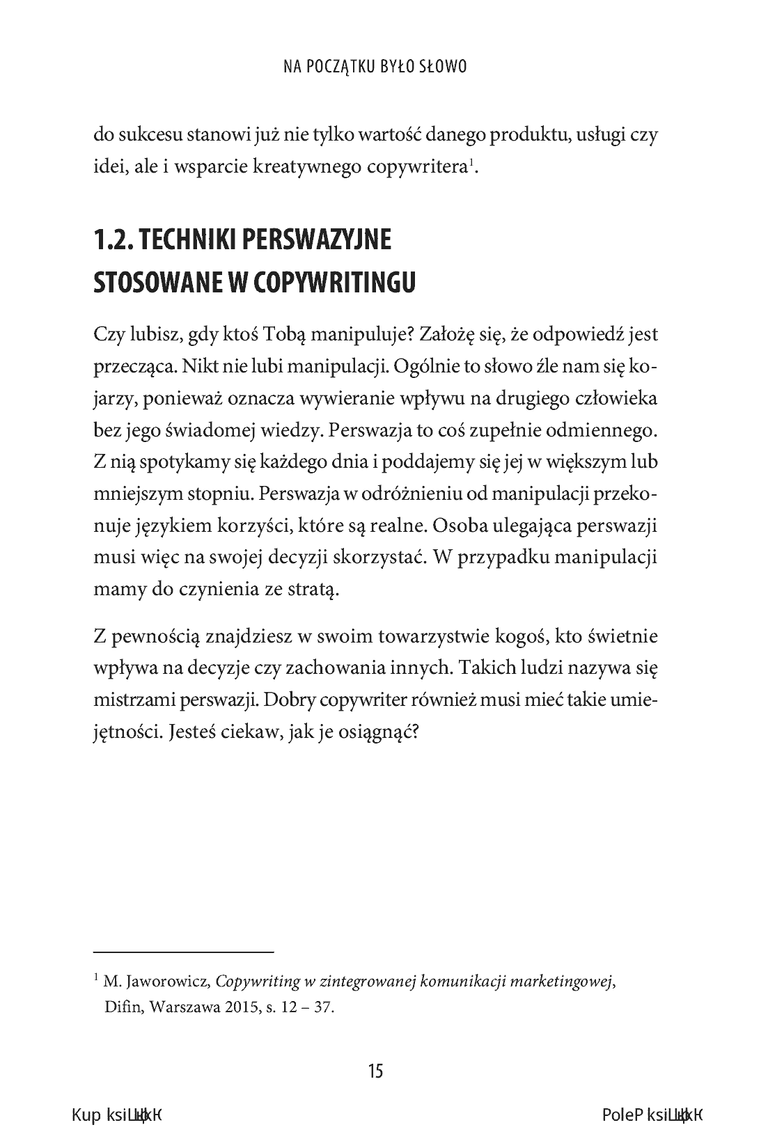 Fragment „Copywriting. Trafiaj słowem w umysły odbiorców” — strona 15 z 18