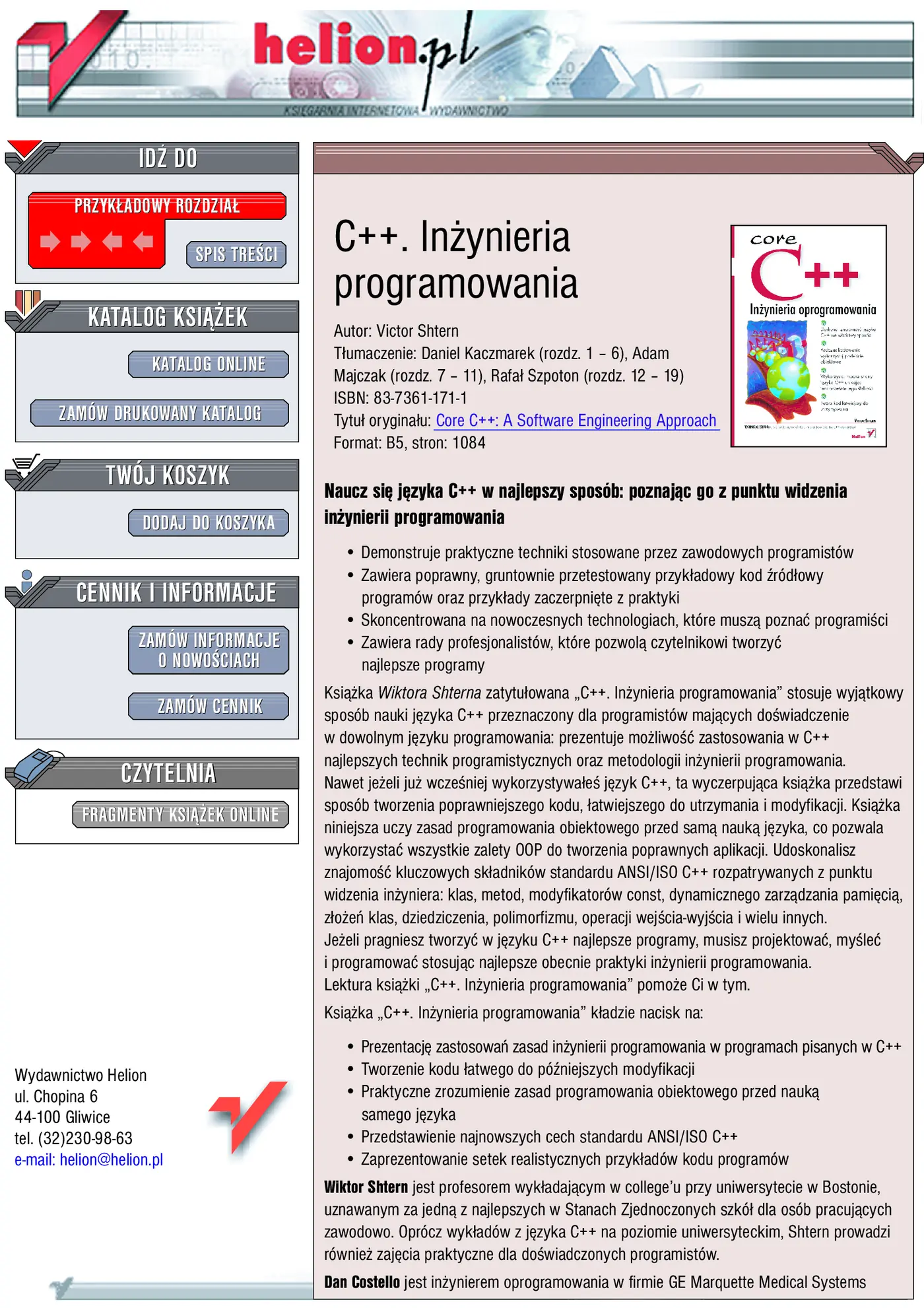 Fragment „C++. Inżynieria programowania” — strona 1 z 30
