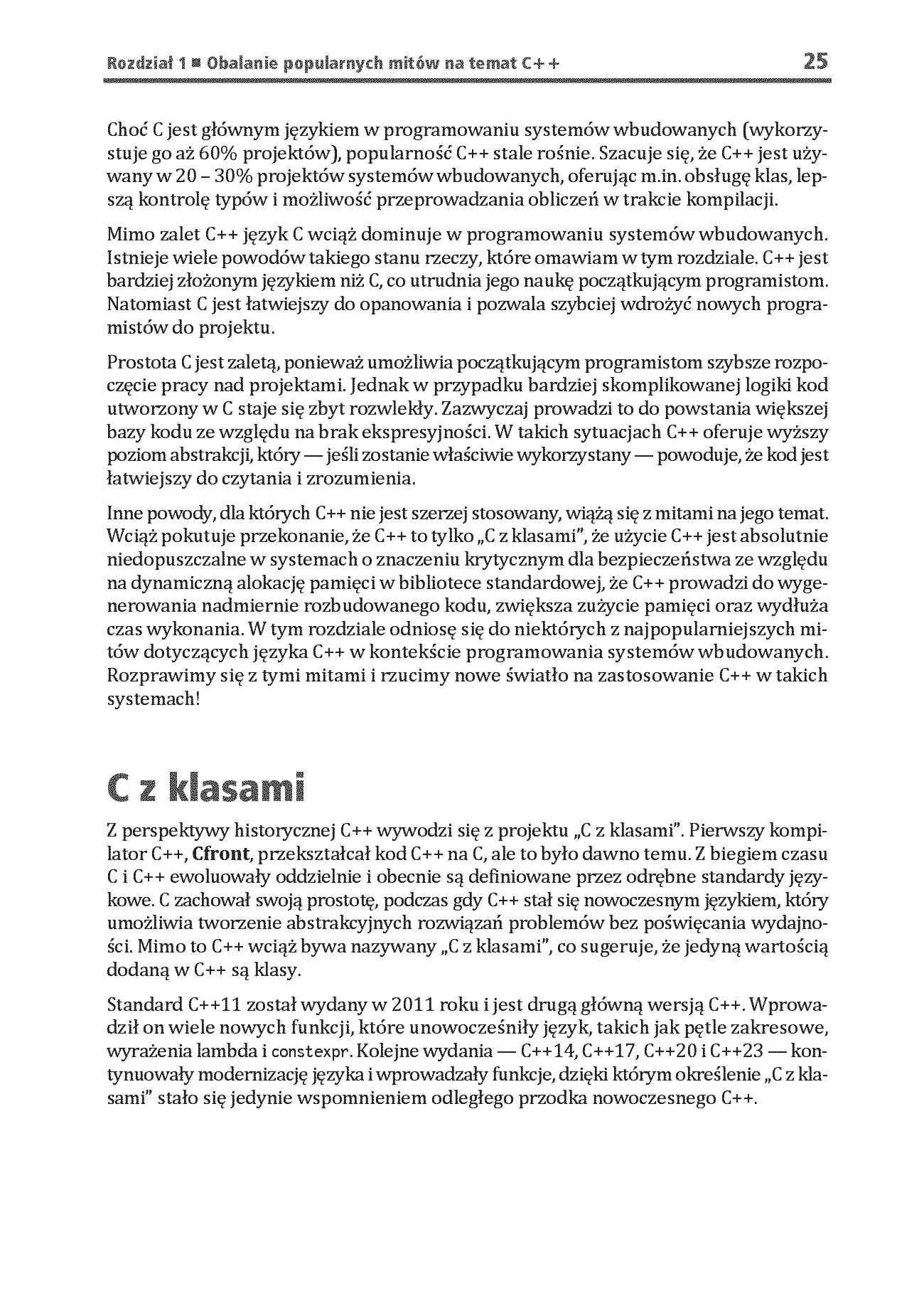 Fragment „C++ w systemach wbudowanych. Skuteczna migracja z C do nowoczesnego C++” — strona 13 z 30