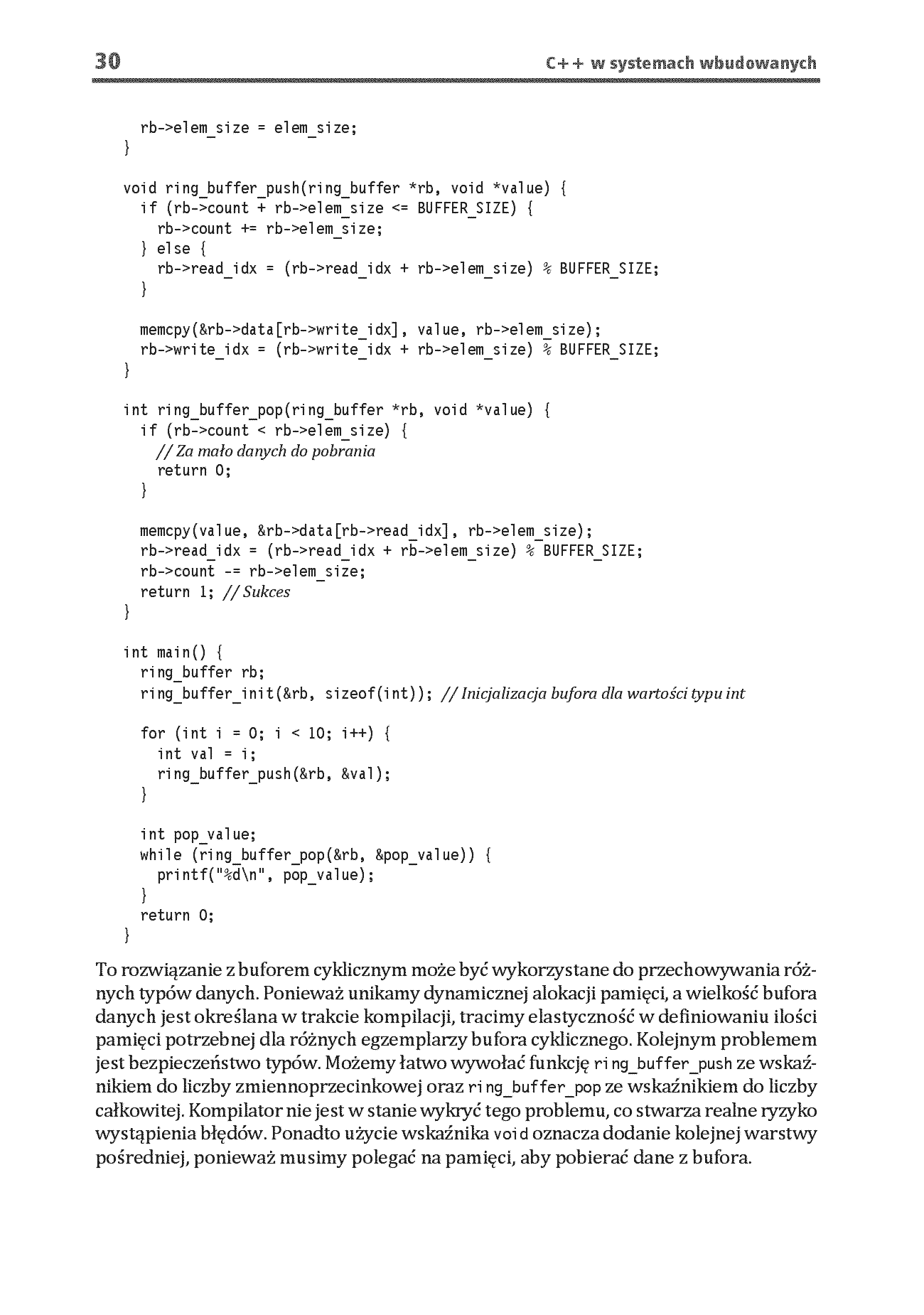 Fragment „C++ w systemach wbudowanych. Skuteczna migracja z C do nowoczesnego C++” — strona 18 z 30