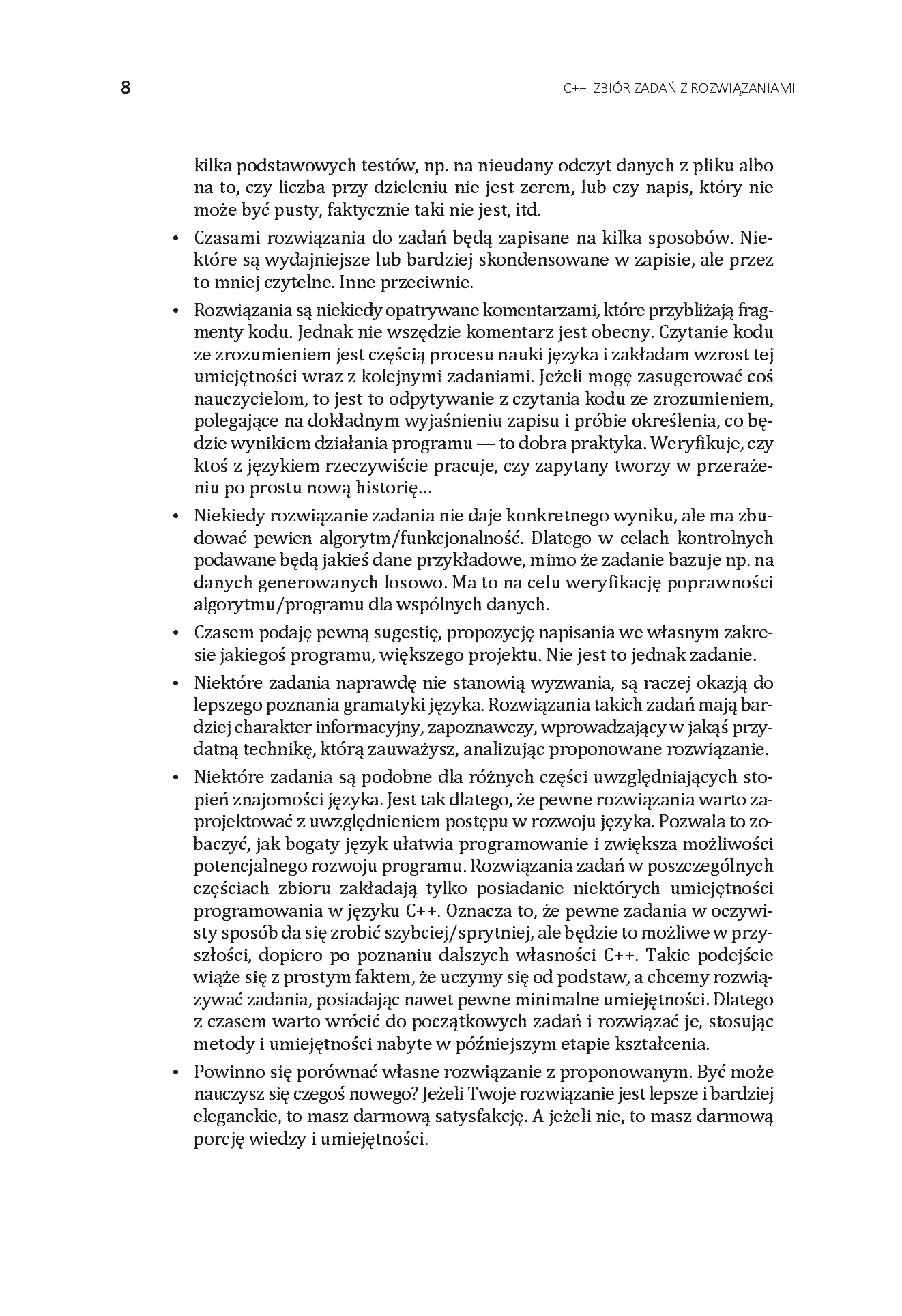 Fragment „C++ Zbiór zadań z rozwiązaniami” — strona 8 z 18
