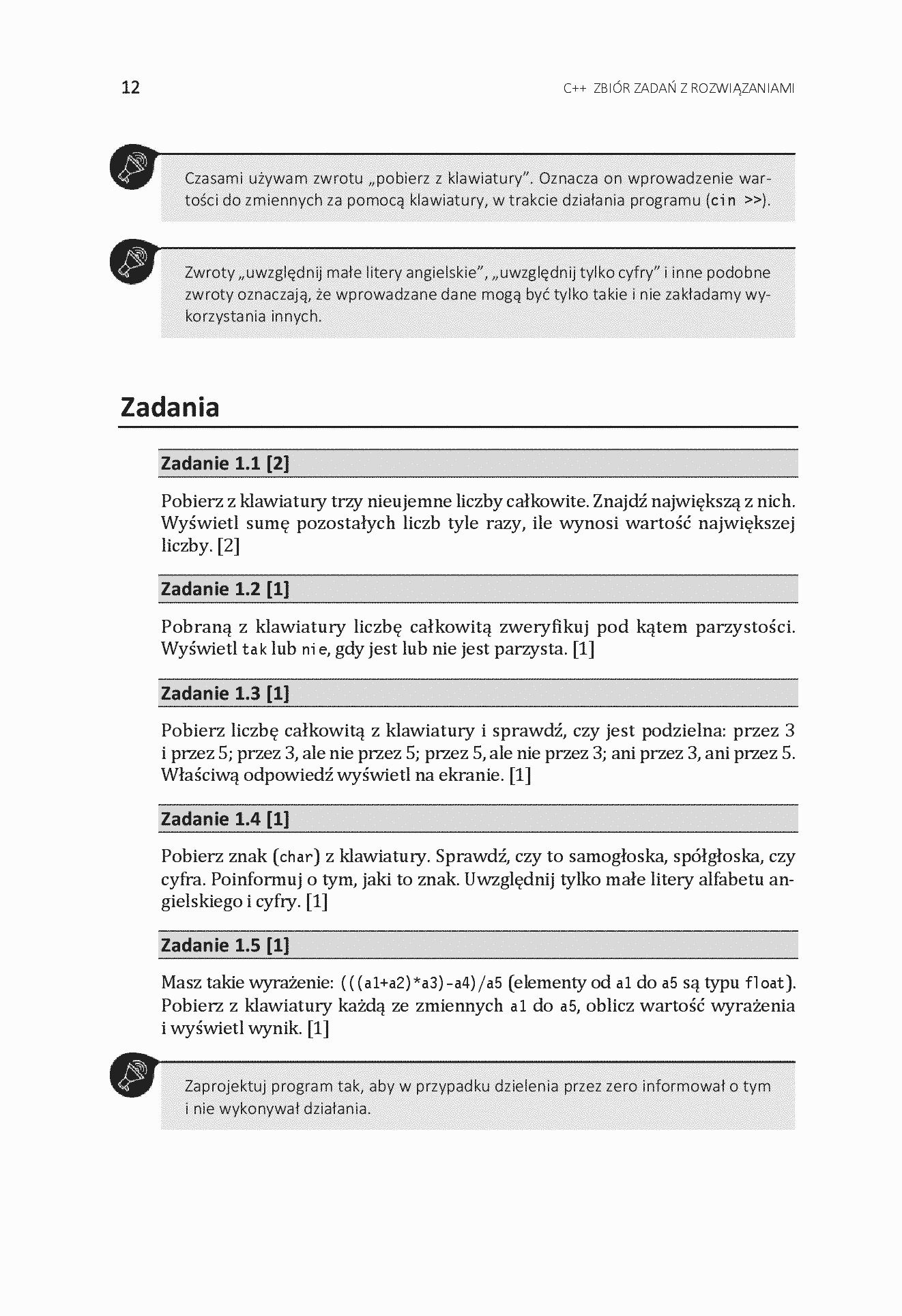 Fragment „C++ Zbiór zadań z rozwiązaniami” — strona 12 z 18