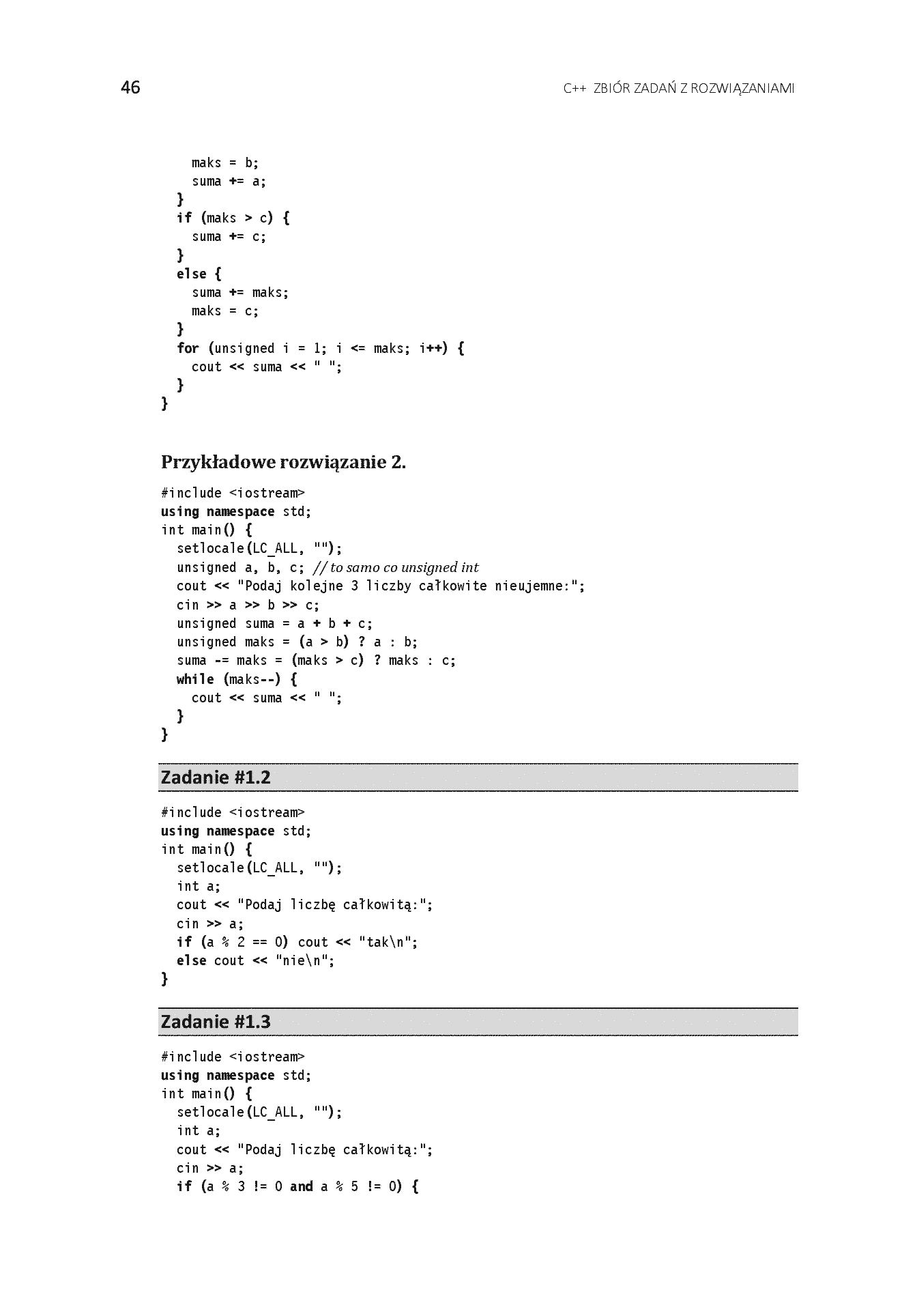 Fragment „C++ Zbiór zadań z rozwiązaniami” — strona 14 z 18
