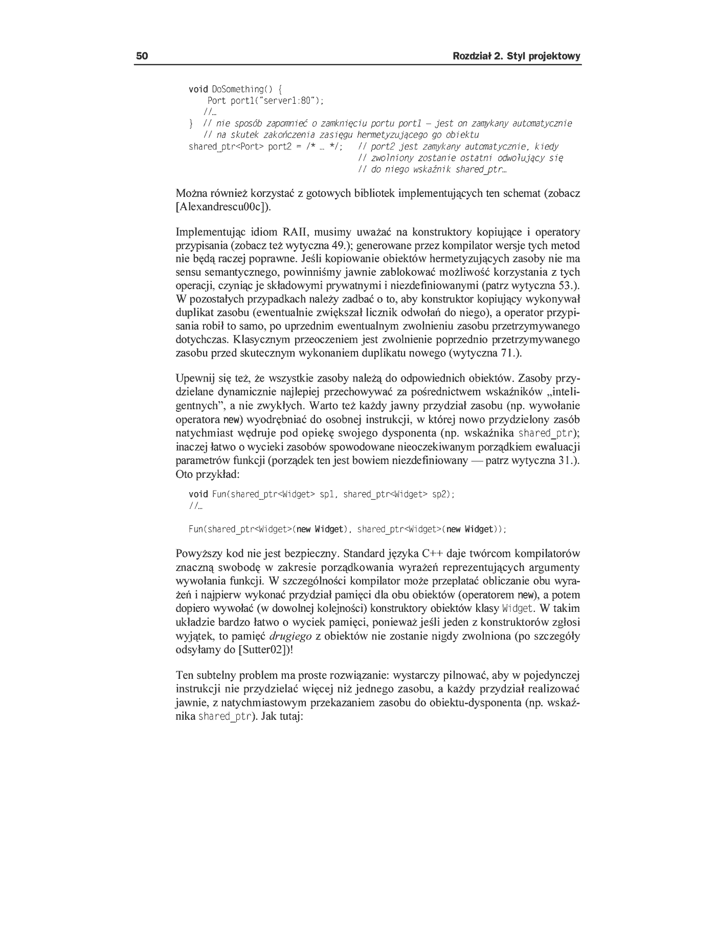 Fragment „Język C++. Standardy kodowania. 101 zasad, wytycznych i zalecanych praktyk” — strona 29 z 30