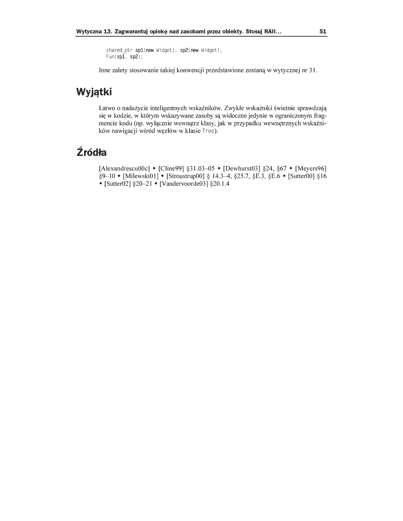 Fragment „Język C++. Standardy kodowania. 101 zasad, wytycznych i zalecanych praktyk” — strona 30 z 30
