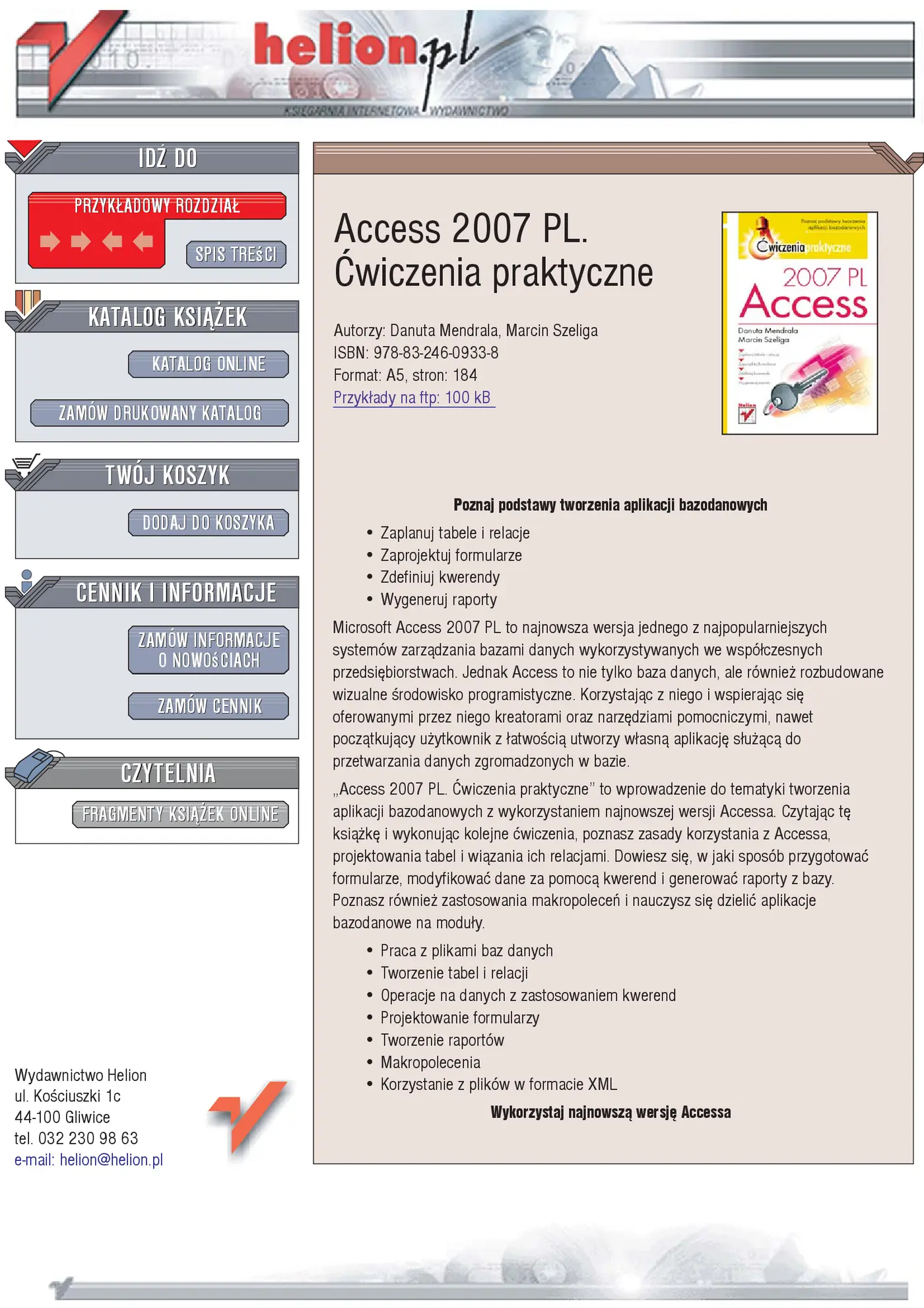 Fragment „Access 2007 PL. Ćwiczenia praktyczne” — strona 1 z 24