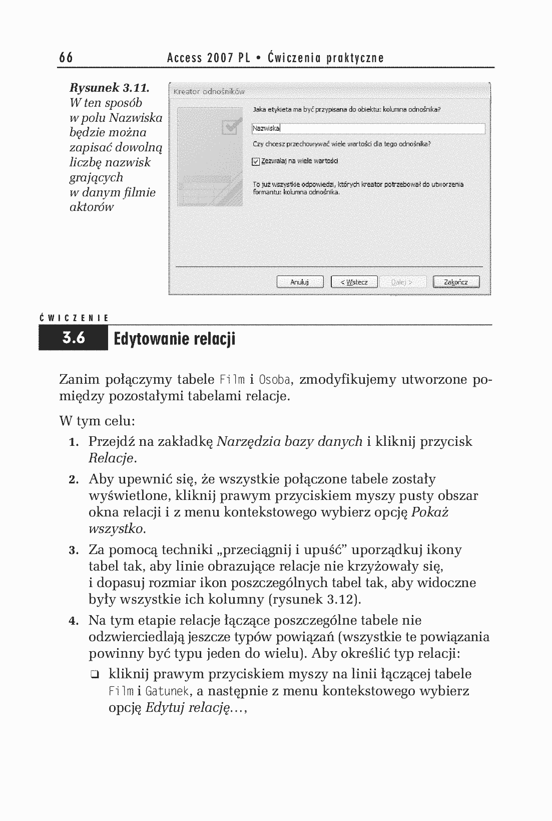 Fragment „Access 2007 PL. Ćwiczenia praktyczne” — strona 16 z 24