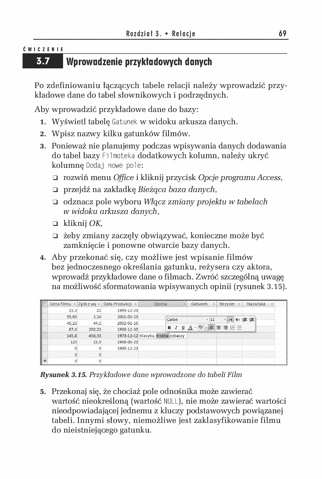 Fragment „Access 2007 PL. Ćwiczenia praktyczne” — strona 19 z 24