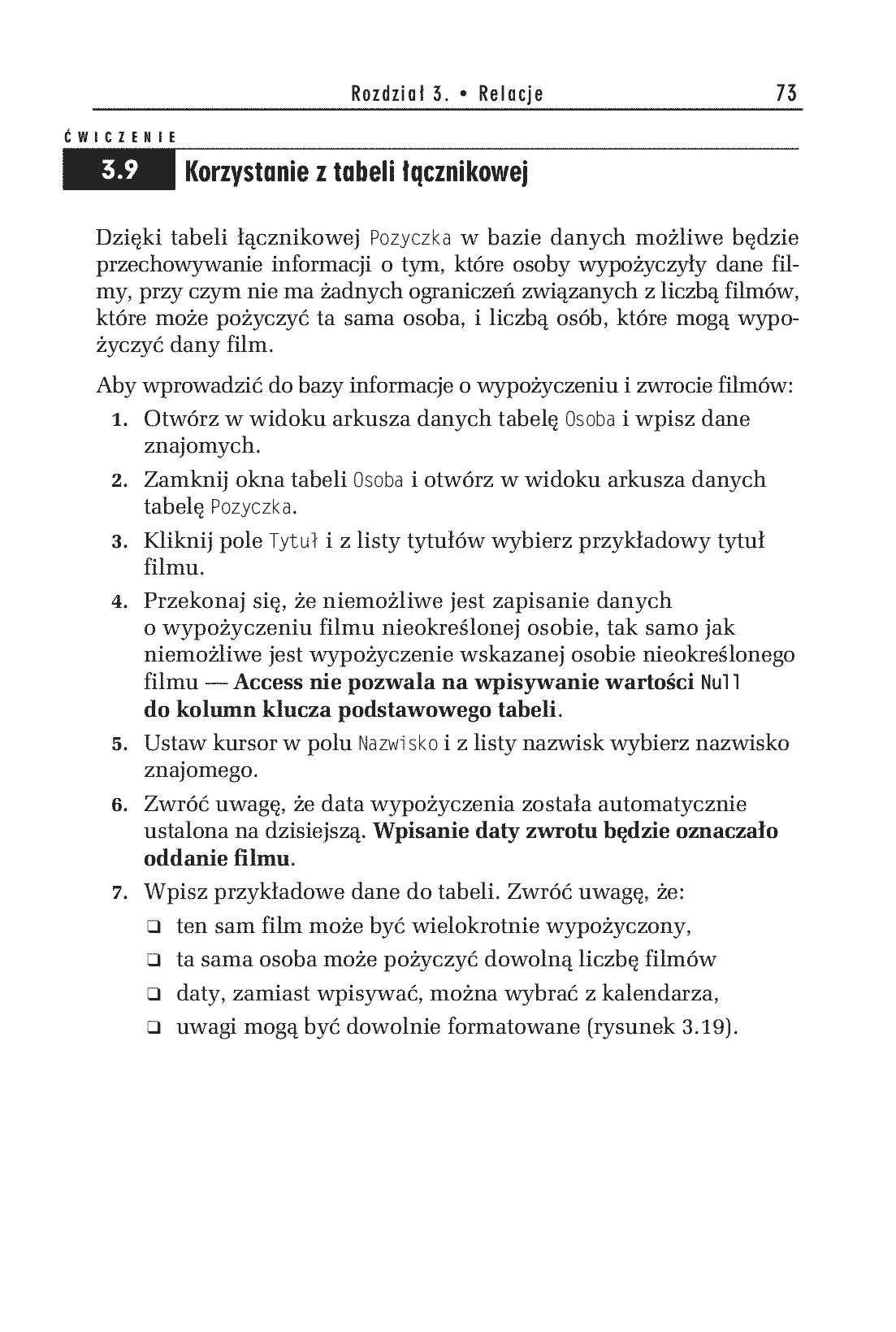Fragment „Access 2007 PL. Ćwiczenia praktyczne” — strona 23 z 24
