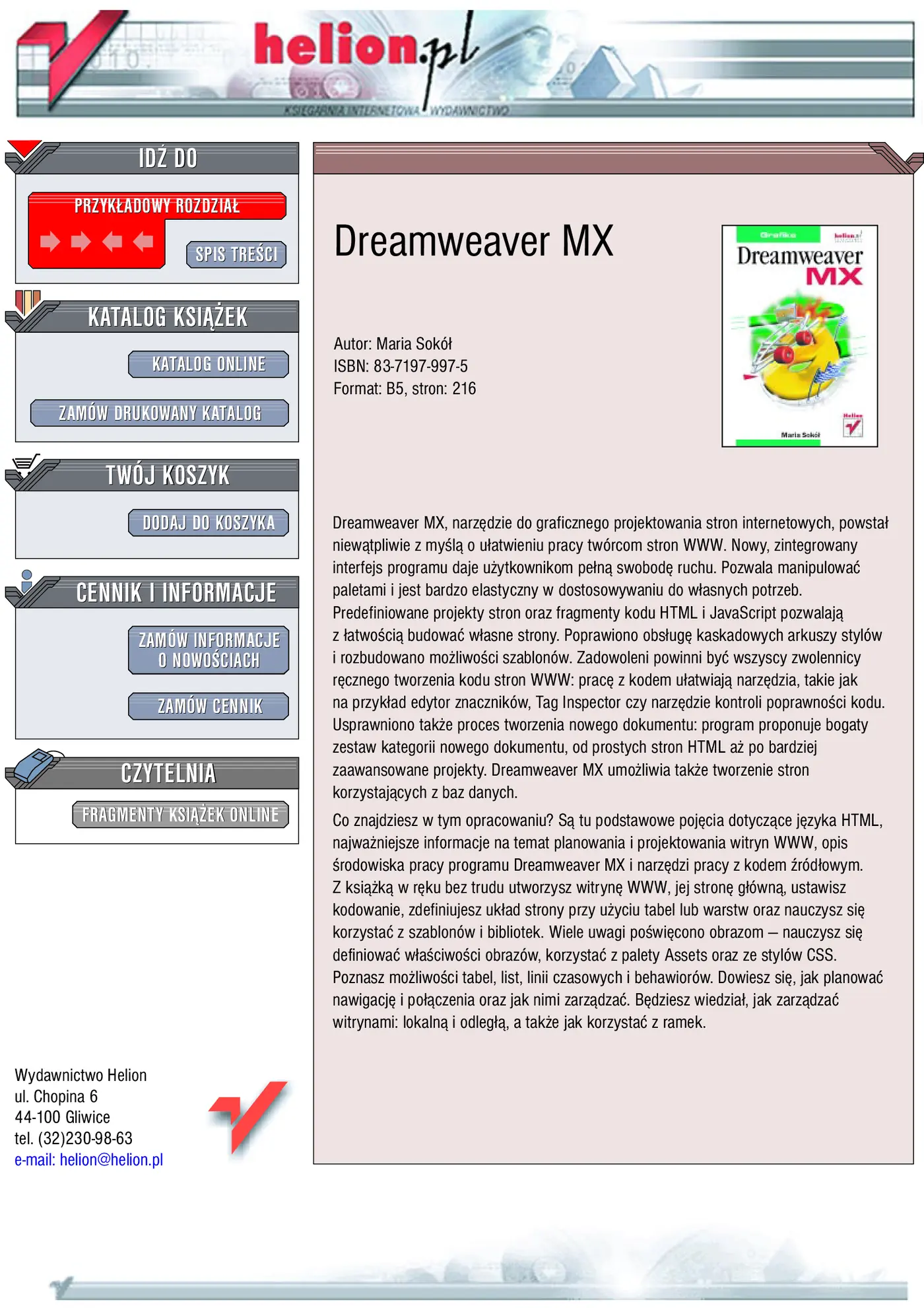 Fragment „Dreamweaver MX” — strona 1 z 17