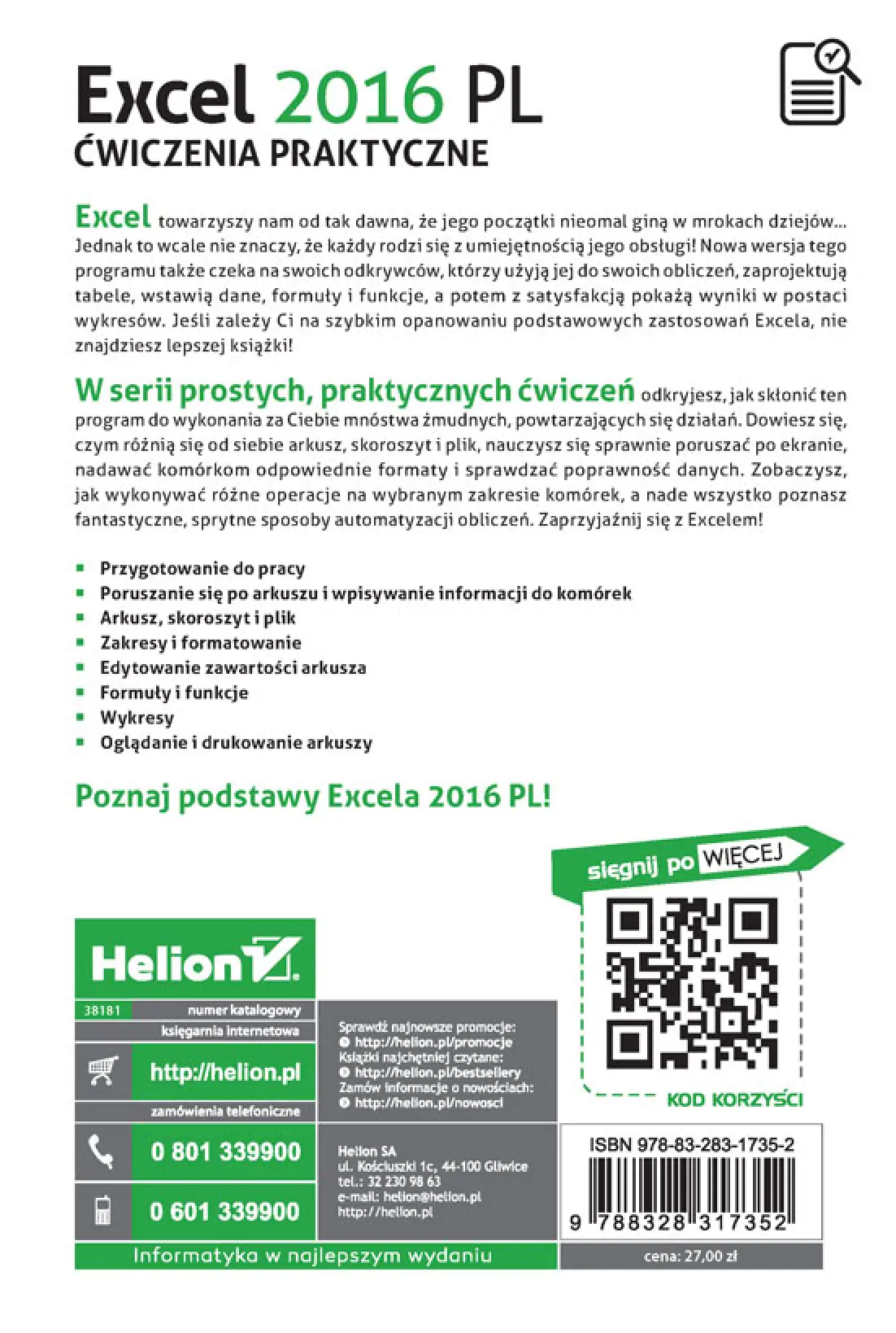 Fragment „Excel 2016 PL. Ćwiczenia praktyczne” — strona 18 z 18