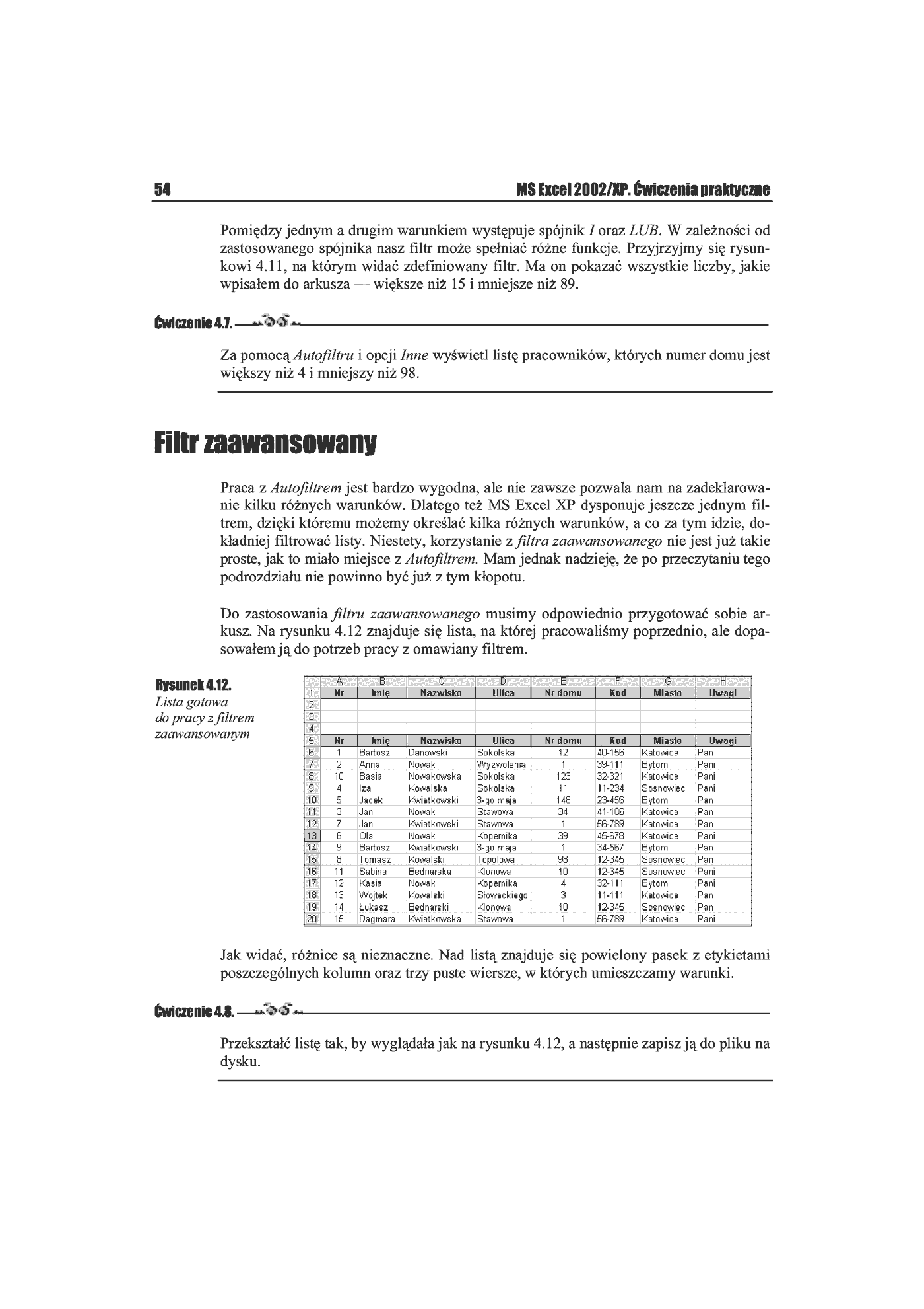 Fragment „MS Excel 2002/XP. Ćwiczenia praktyczne” — strona 12 z 14