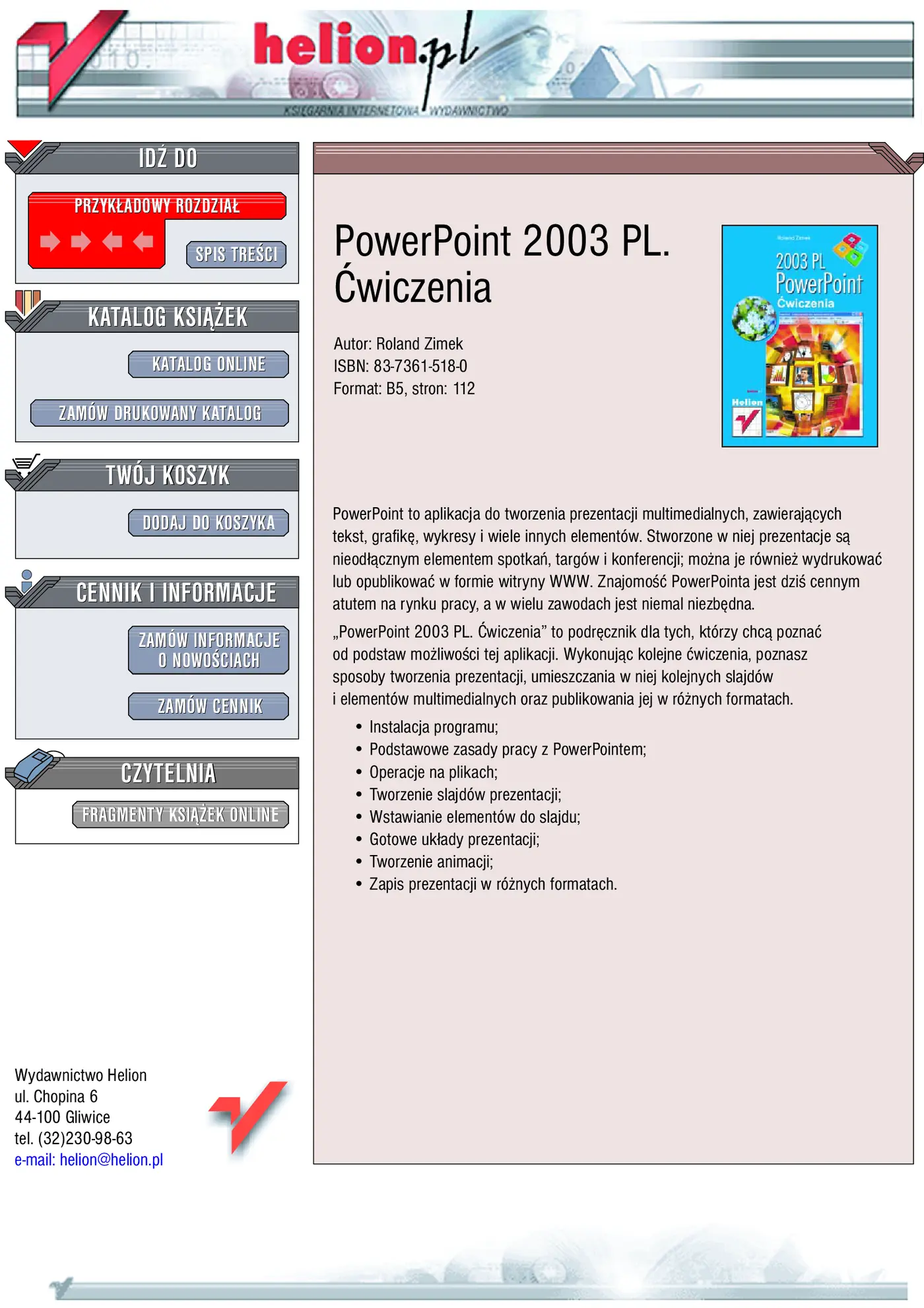 Fragment „PowerPoint 2003 PL. Ćwiczenia” — strona 1 z 30