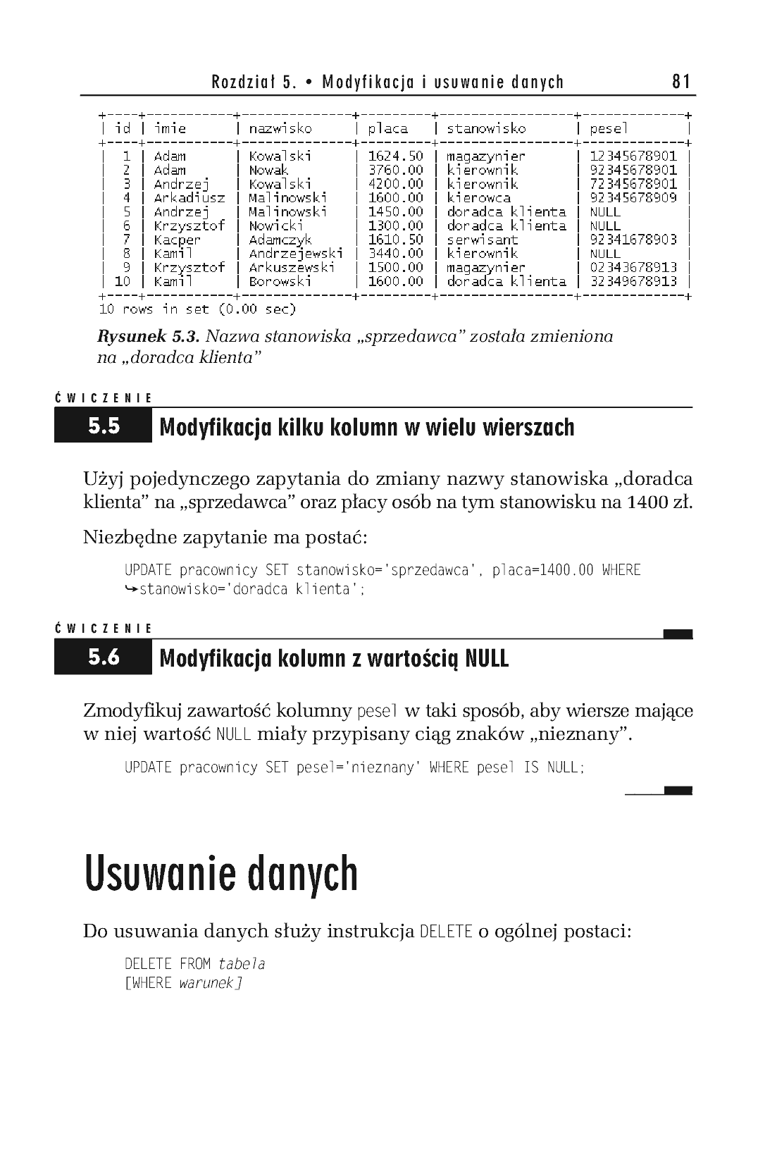 Fragment „SQL. Ćwiczenia praktyczne. Wydanie II” — strona 10 z 13