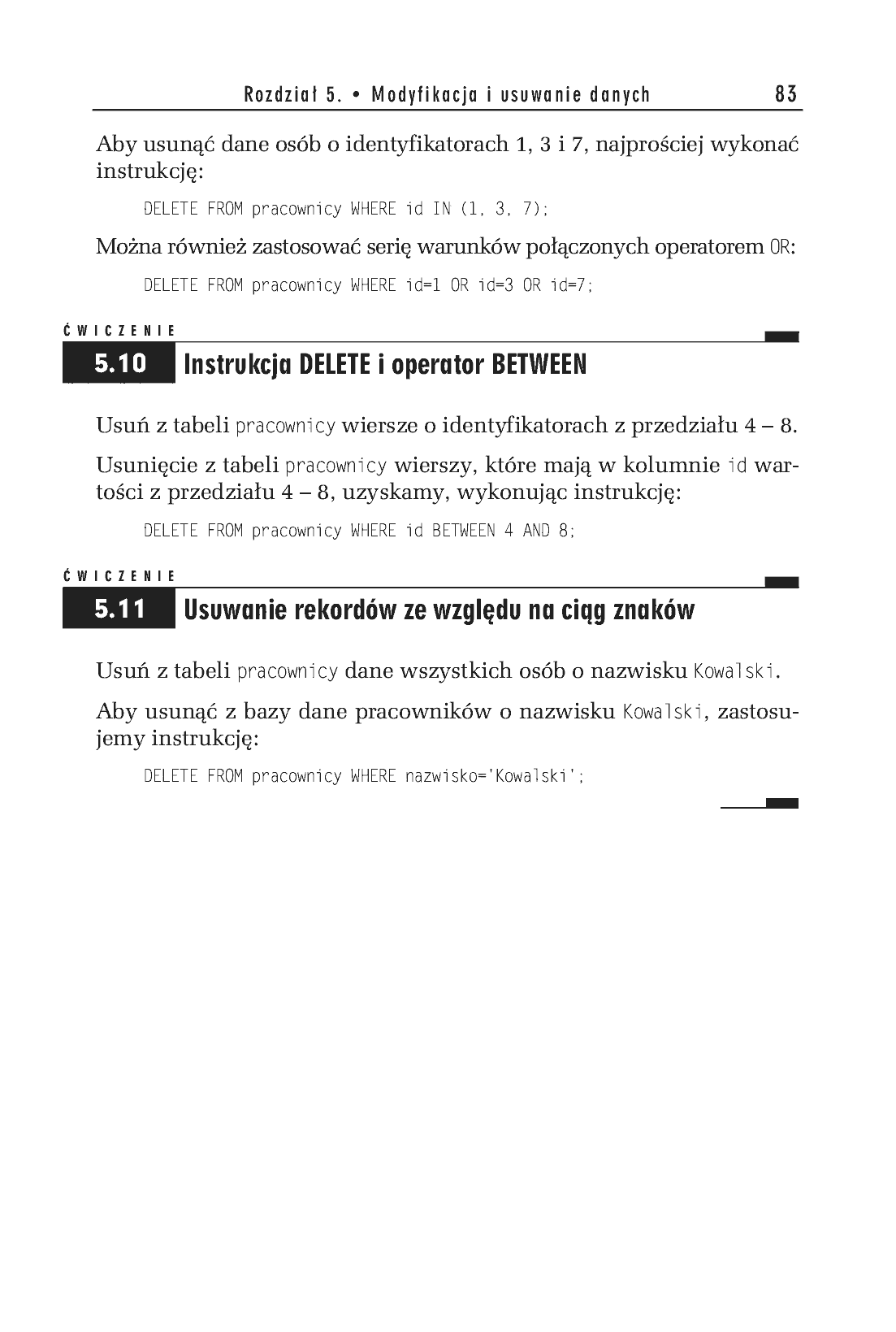 Fragment „SQL. Ćwiczenia praktyczne. Wydanie II” — strona 12 z 13