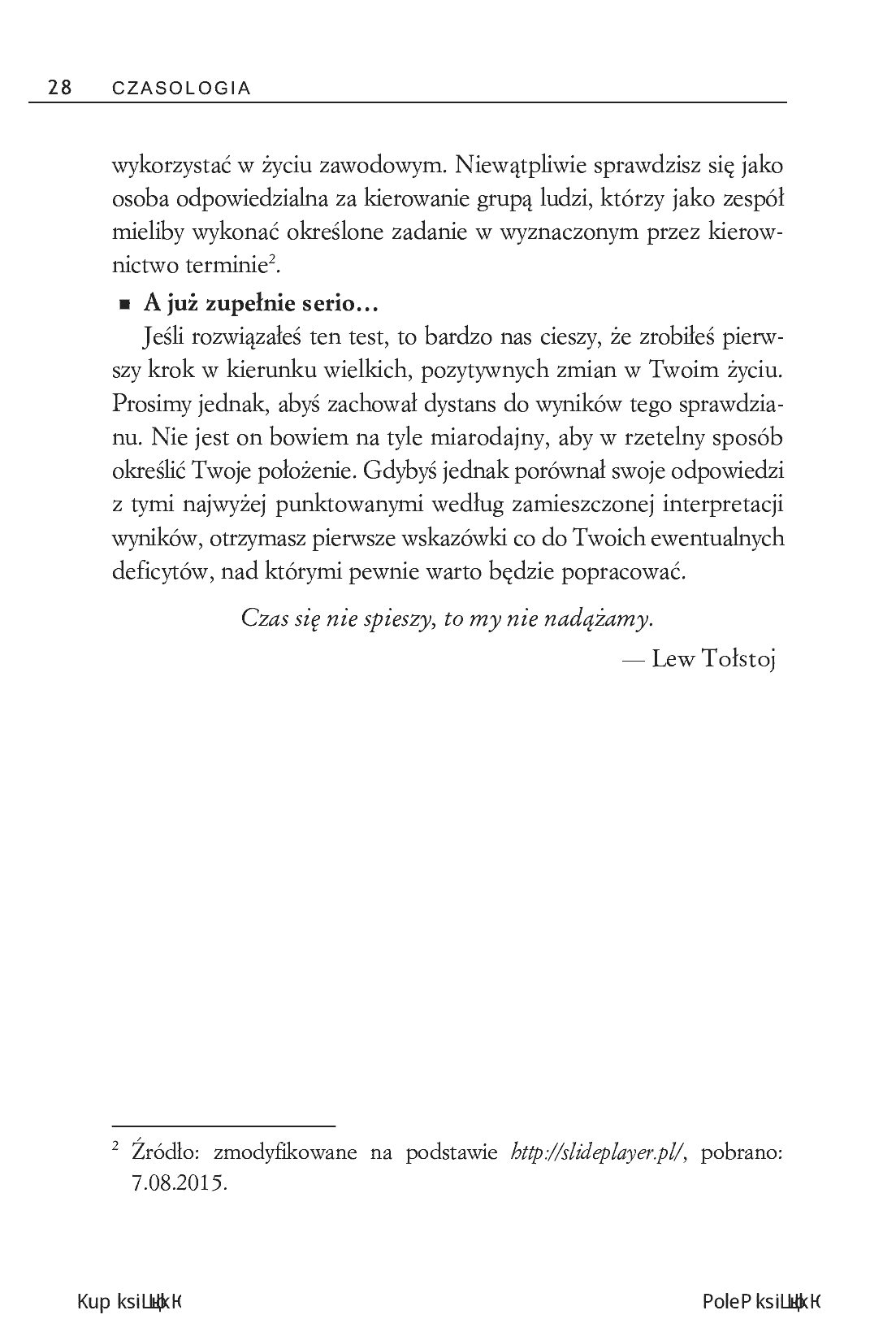 Fragment „CZASOLOGIA, czyli jak efektywnie zarządzać sobą i zespołem na drodze do sukcesu” — strona 12 z 14
