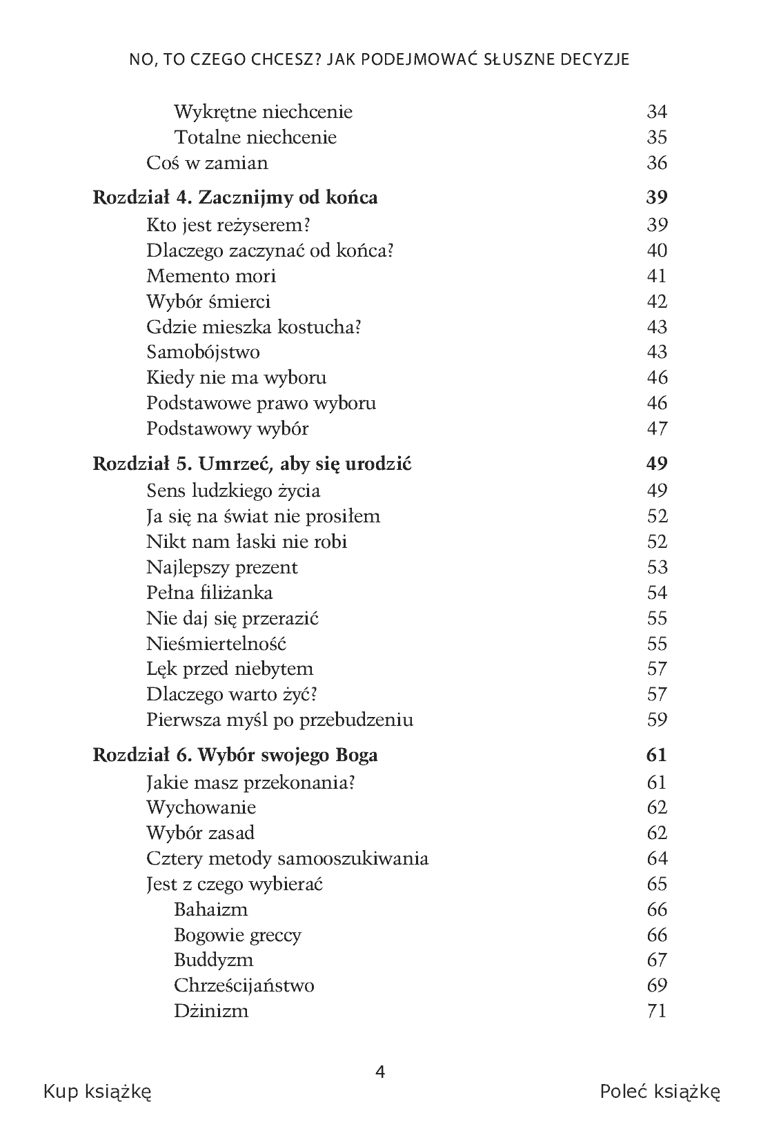 Fragment „No, to czego chcesz? Jak podejmować słuszne decyzje” — strona 4 z 19